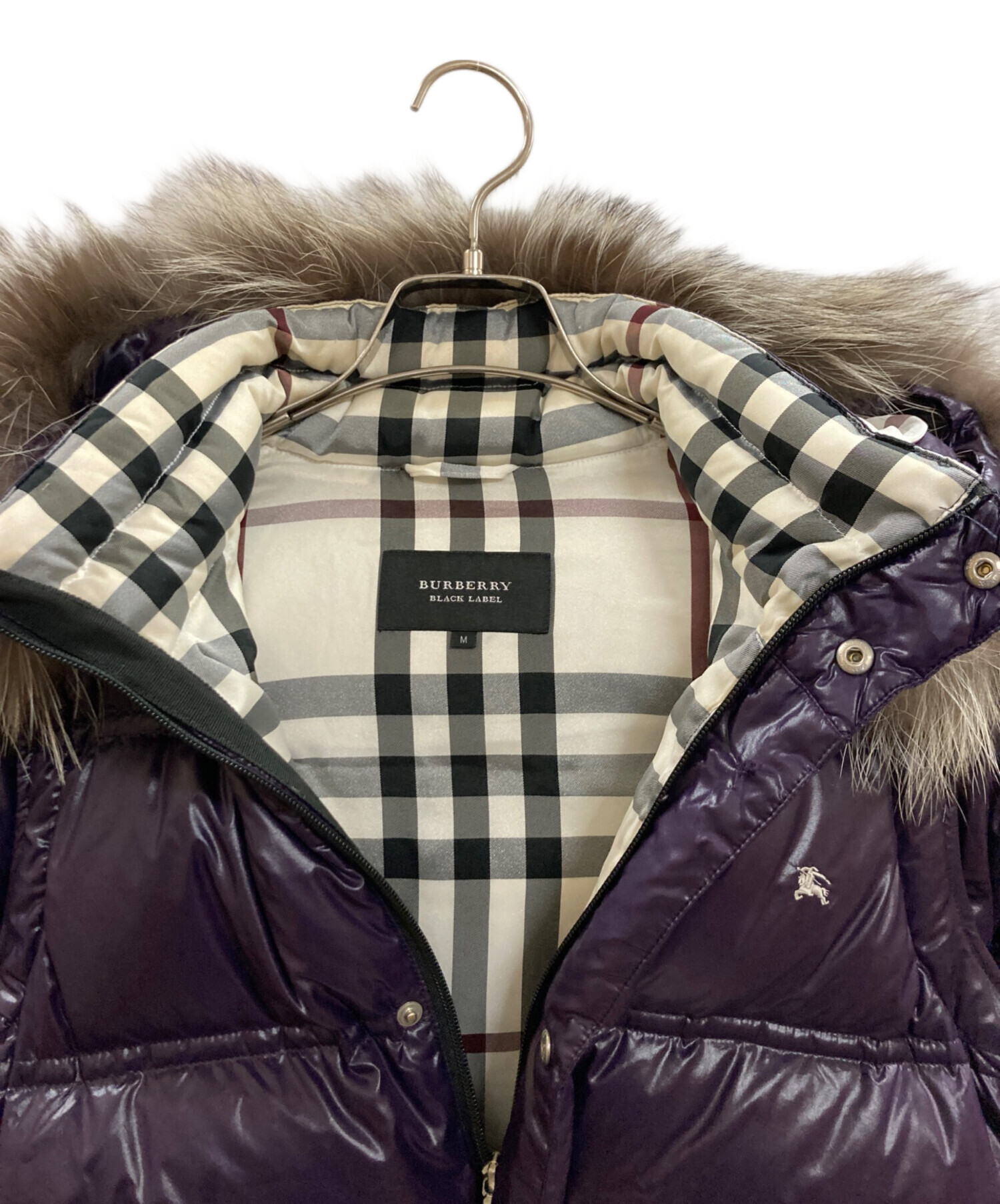 中古・古着通販】BURBERRY BLACK LABEL (バーバリーブラックレーベル) シルバーフォックスファーダウンジャケット/ バーバリーブラックレーベル BMP75-127-36 パープル サイズ:Ｍ｜ブランド・古着通販 トレファク公式【TREFAC  FASHION】スマホサイト