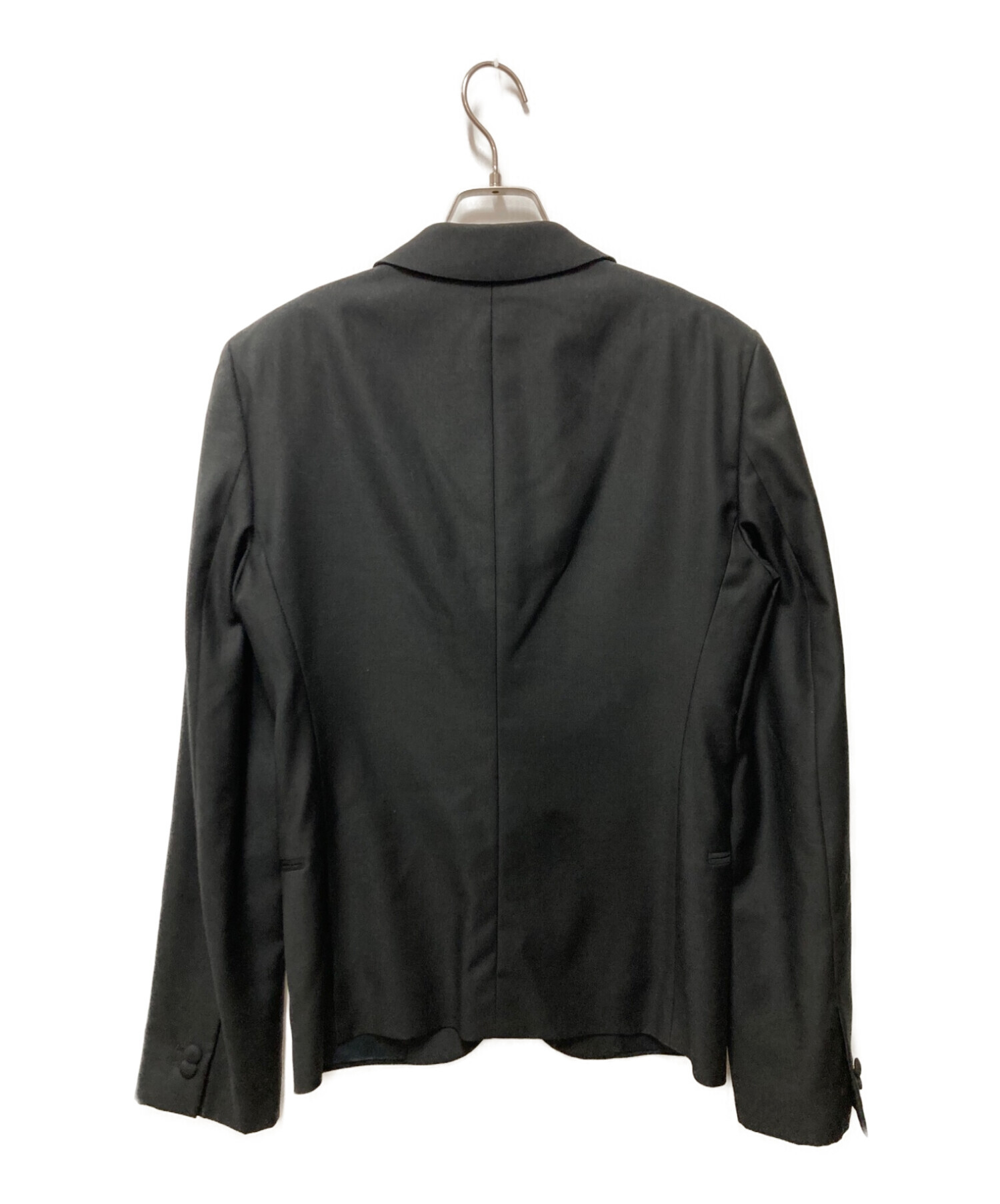 BALENCIAGA (バレンシアガ) ピークドラペル コットン2Bテーラード ジャケット ブラック サイズ:44