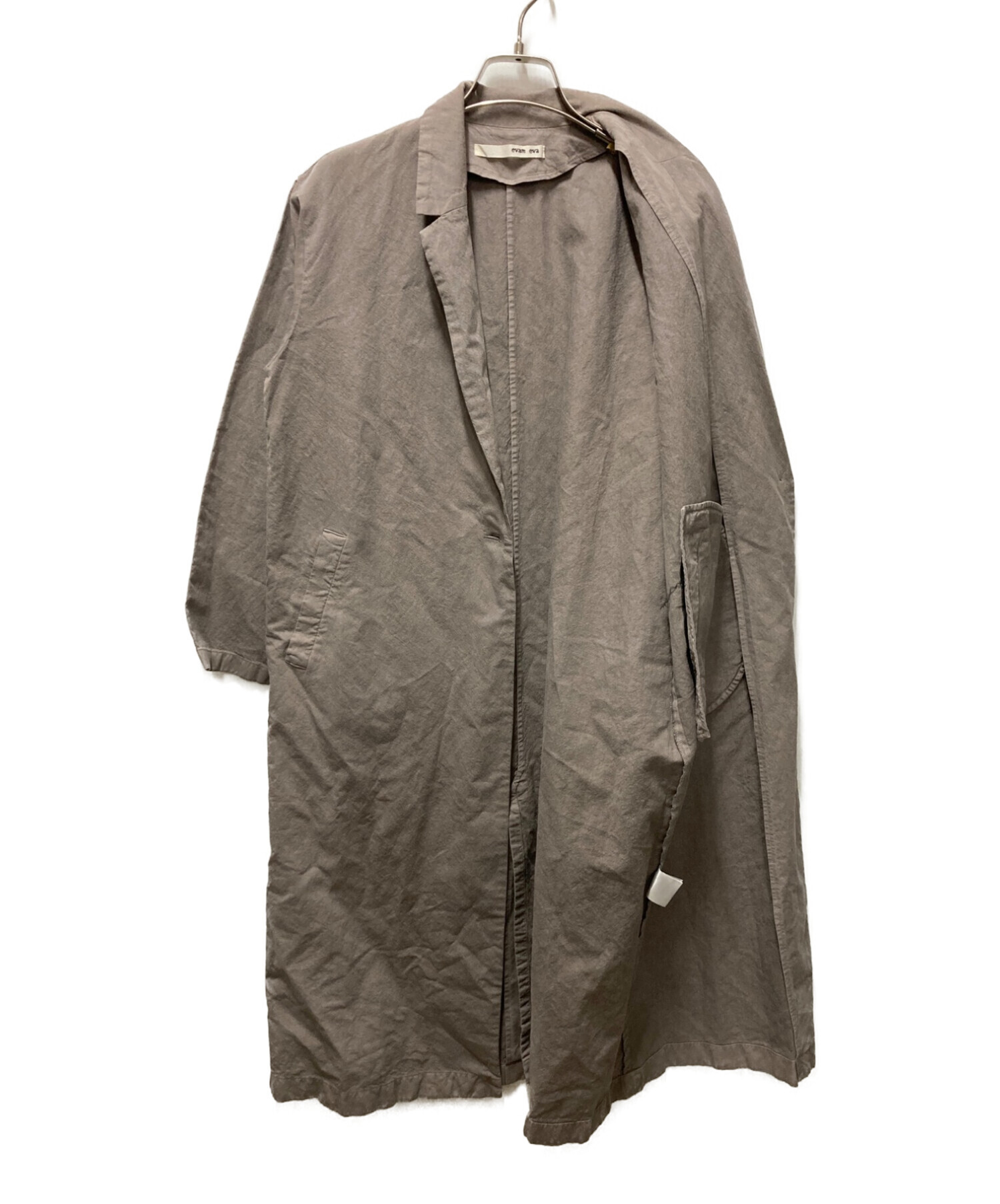 中古・古着通販】evam eva (エヴァムエヴァ) cotton paper long jacket