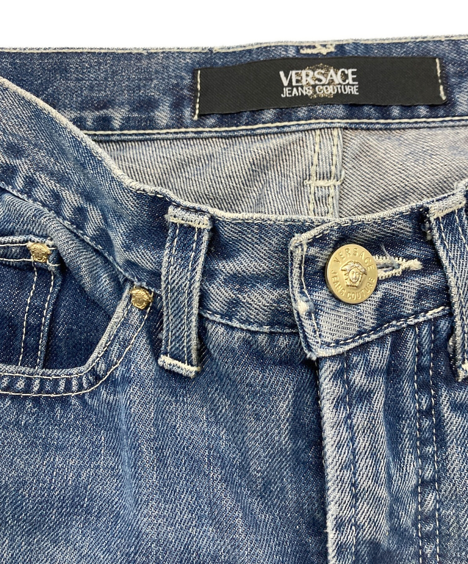 中古・古着通販】VERSACE JEANS COUTURE (ヴェルサーチ ジーンズクチュール) スパンコール刺繍デニムパンツ インディゴ  サイズ:表記無し｜ブランド・古着通販 トレファク公式【TREFAC FASHION】スマホサイト