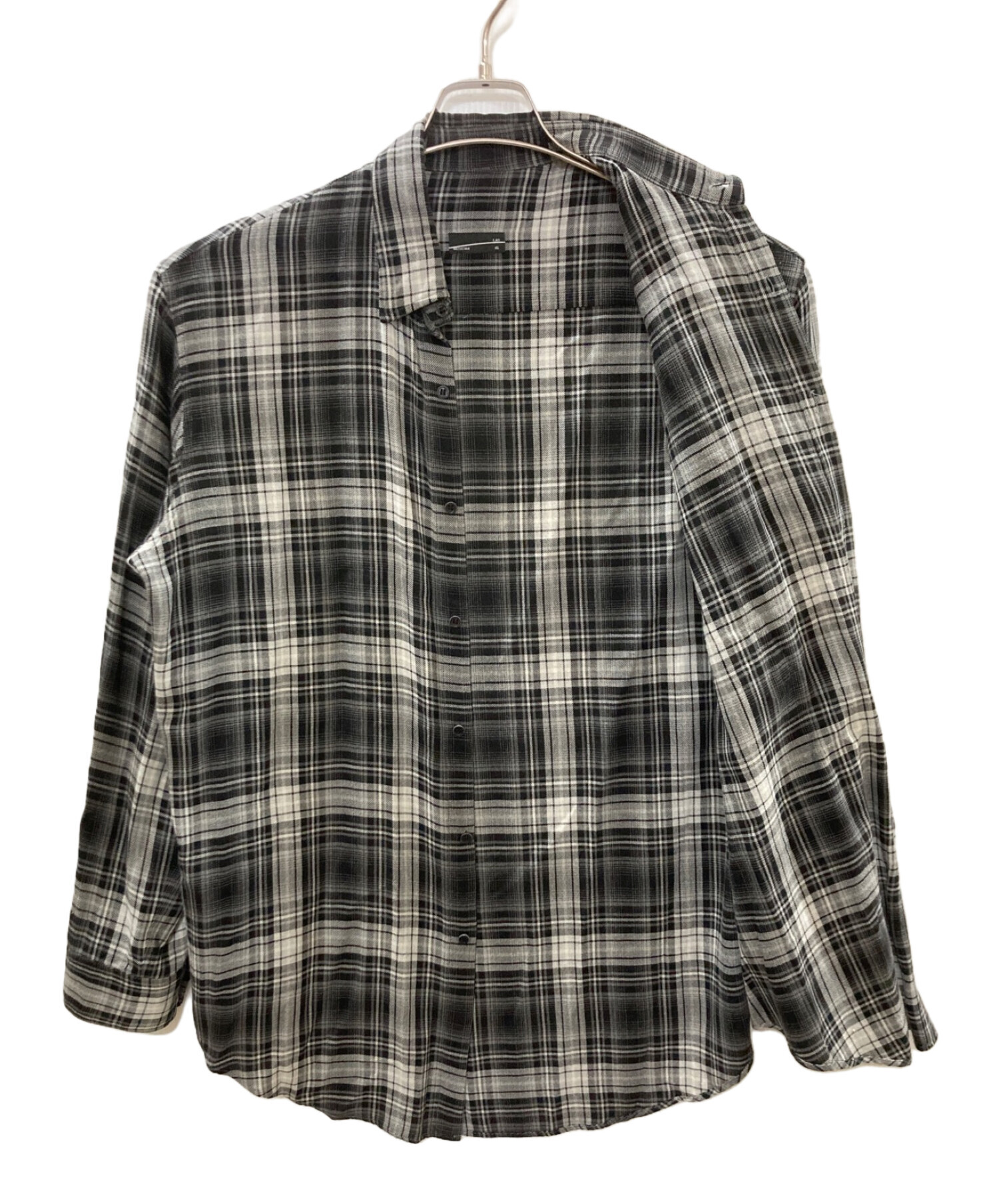 LAD MUSICIAN (ラッドミュージシャン) STANDARD SHIRT RAYON OMBRE CHECK ブラック サイズ:46