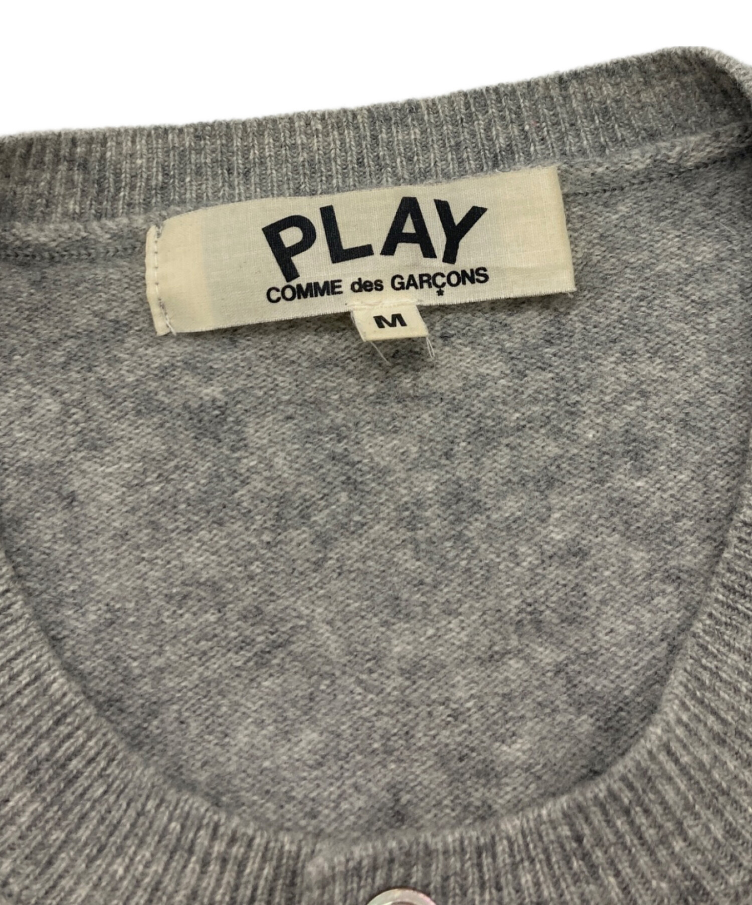 PLAY COMME des GARCONS (プレイ コムデギャルソン) ニットカーディガン/PLAY COMME des GARCONS グレー  サイズ:Ｍ