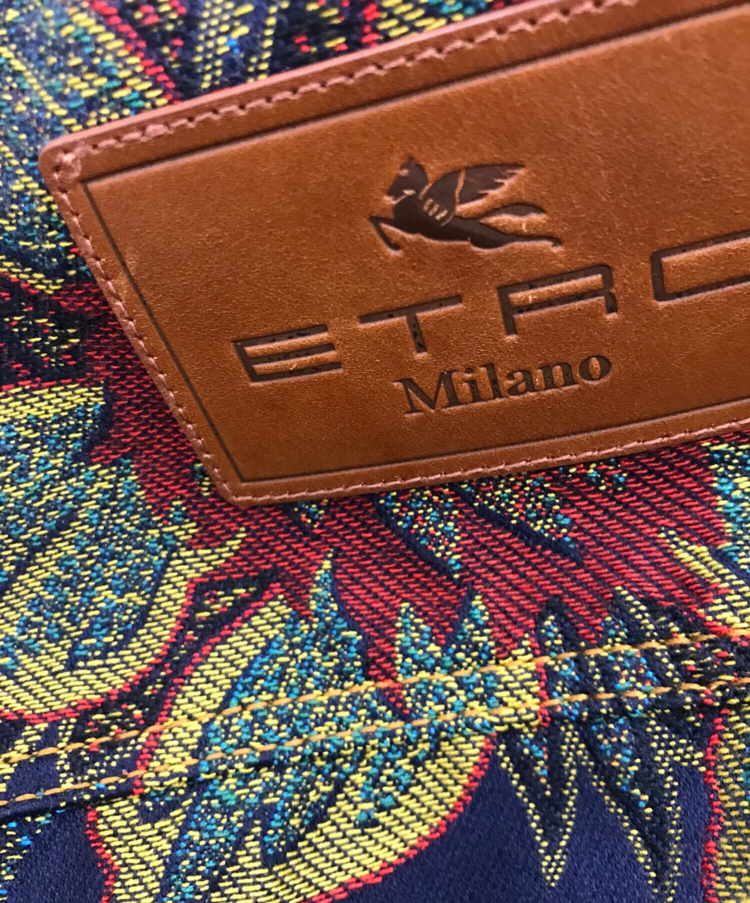 中古・古着通販】ETRO (エトロ) フォリアージュフローラルジャガードデニムジャケット エトロ 232-1S392-0108 ネイビー×レッド サイズ:Ｍ｜ブランド・古着通販  トレファク公式【TREFAC FASHION】スマホサイト