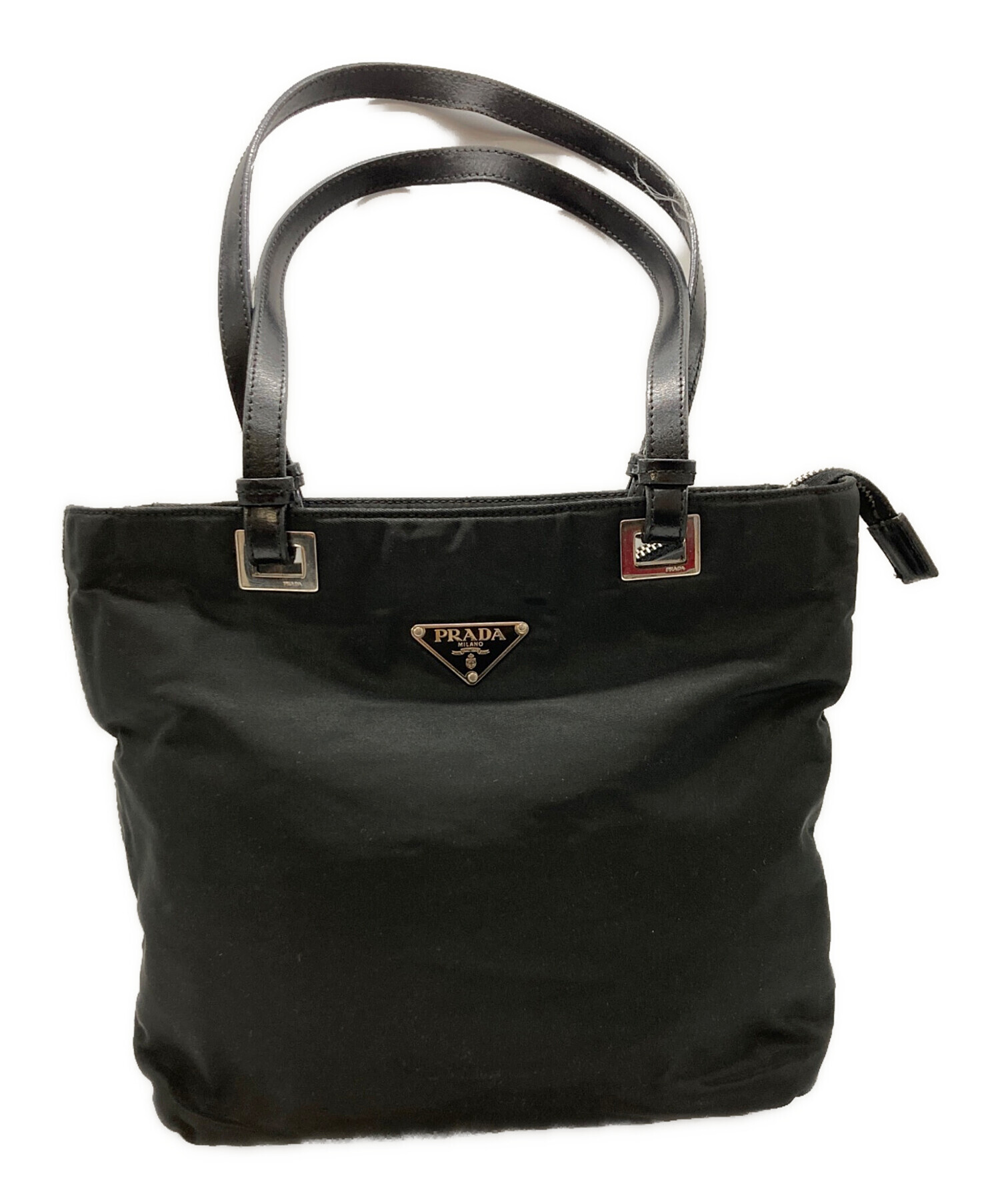 中古・古着通販】PRADA (プラダ) 三角プレートロゴナイロントートハンドバッグ プラダ ブラック｜ブランド・古着通販 トレファク公式【TREFAC  FASHION】スマホサイト