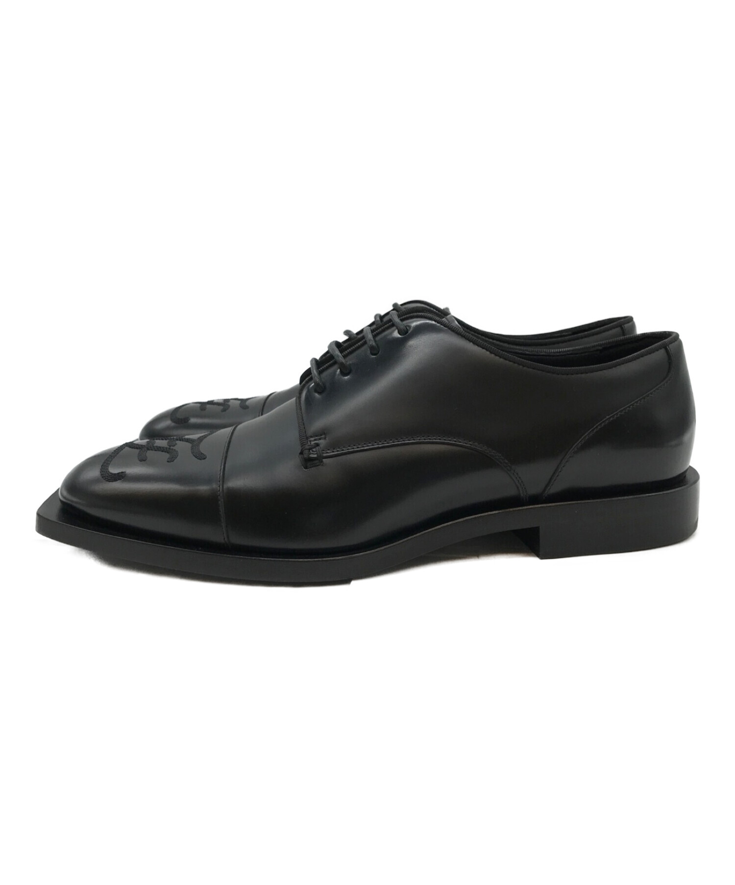 フェンディ FENDI レザーシューズ ビジネスシューズ オックスフォード カーフレザー シューズ 革靴 メンズ 9(28cm相当) ブラック素材カーフレザー