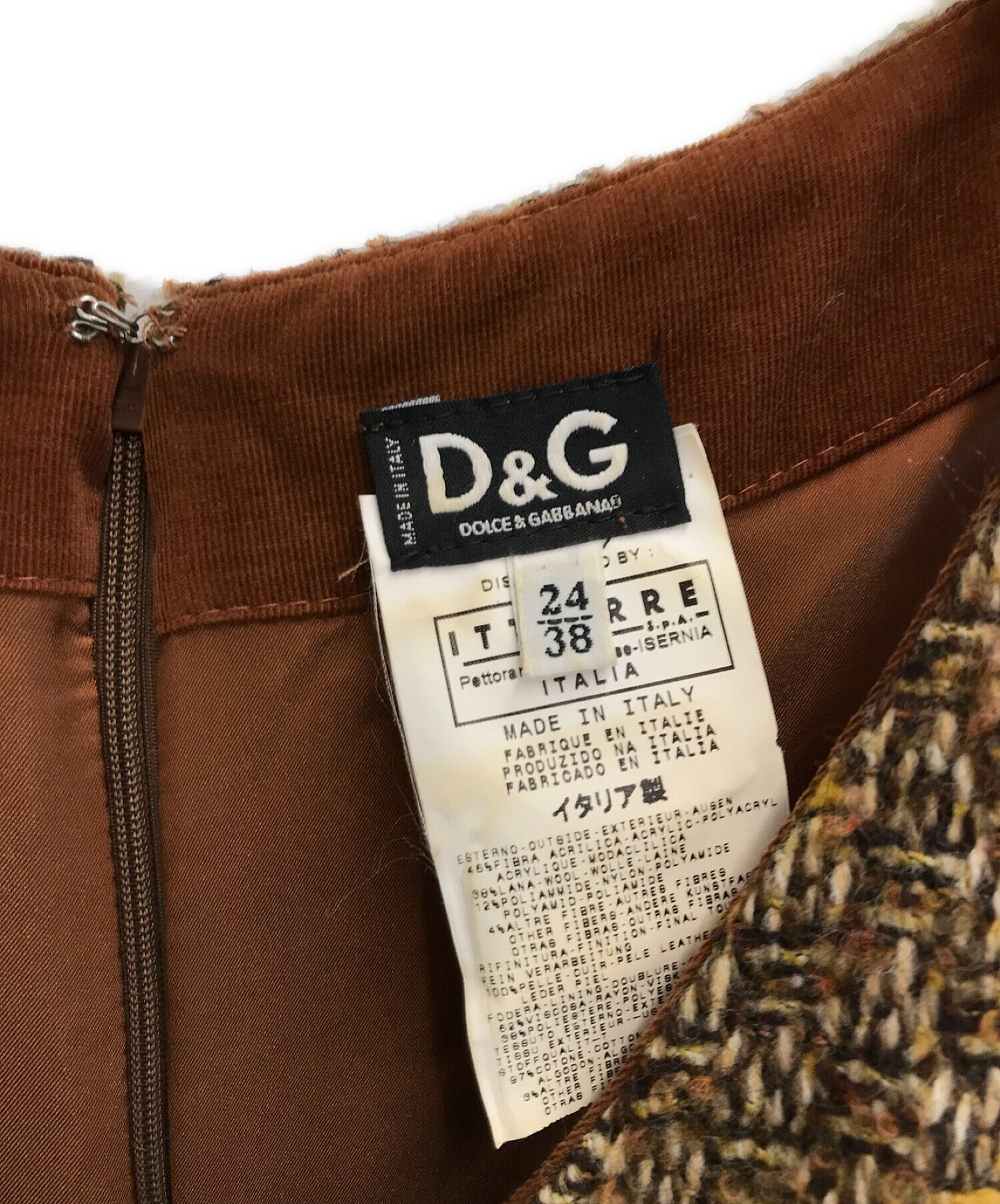 DOLCE & GABBANA (ドルチェ＆ガッバーナ) ノースリーブワンピース ブラウン サイズ:38