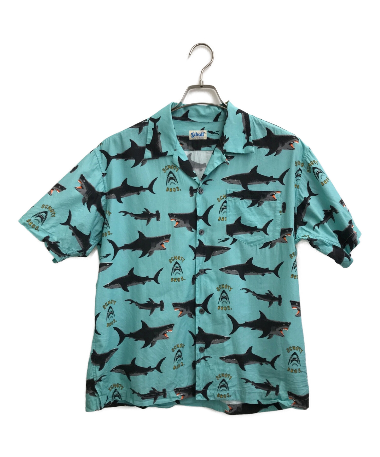 Schott Shark Aloha Shirt sz S - シャツ