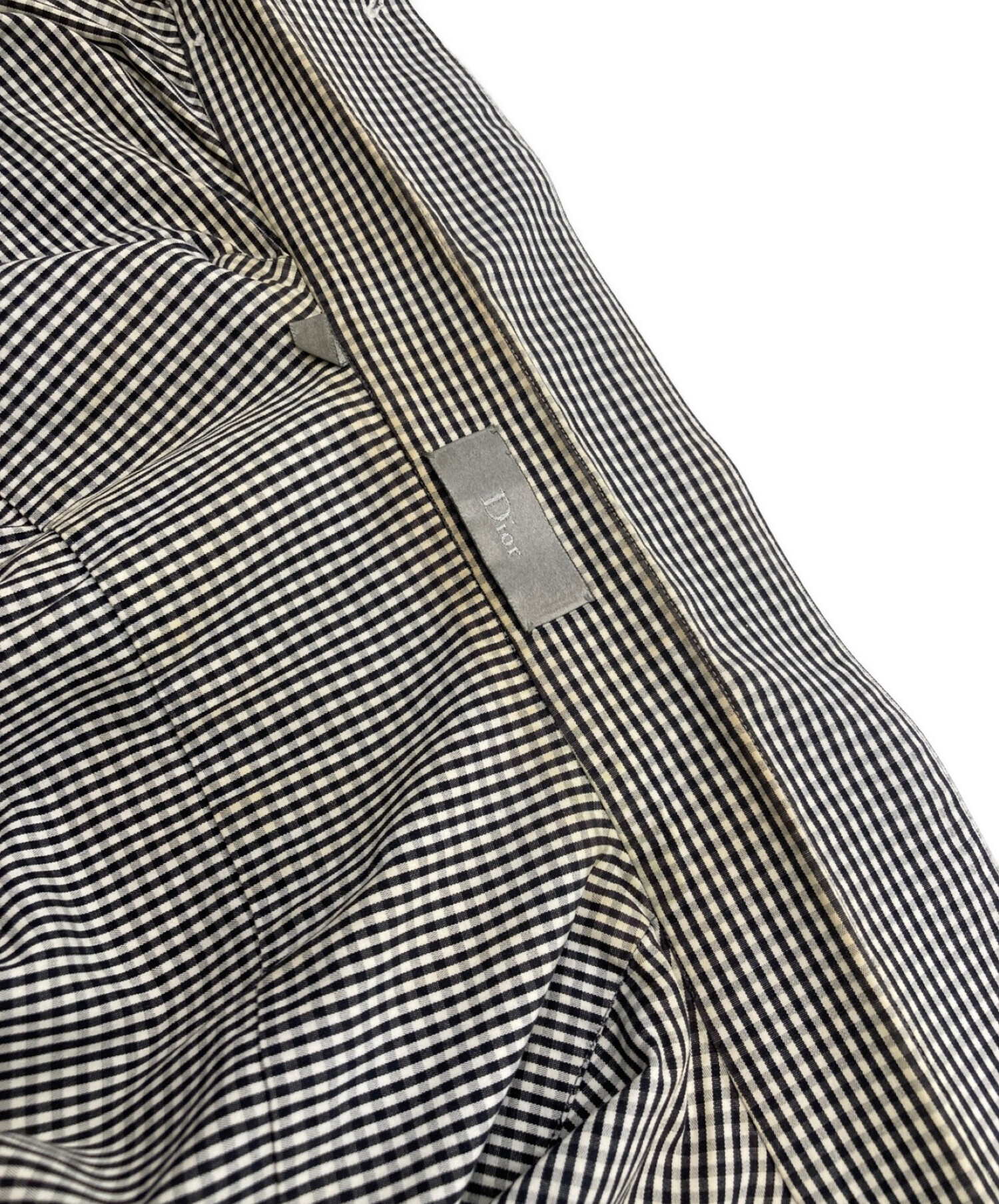 Christian Dior (クリスチャン ディオール) 06S/S ノースリーブギンガムチェックシャツ ブラック×ホワイト サイズ:37