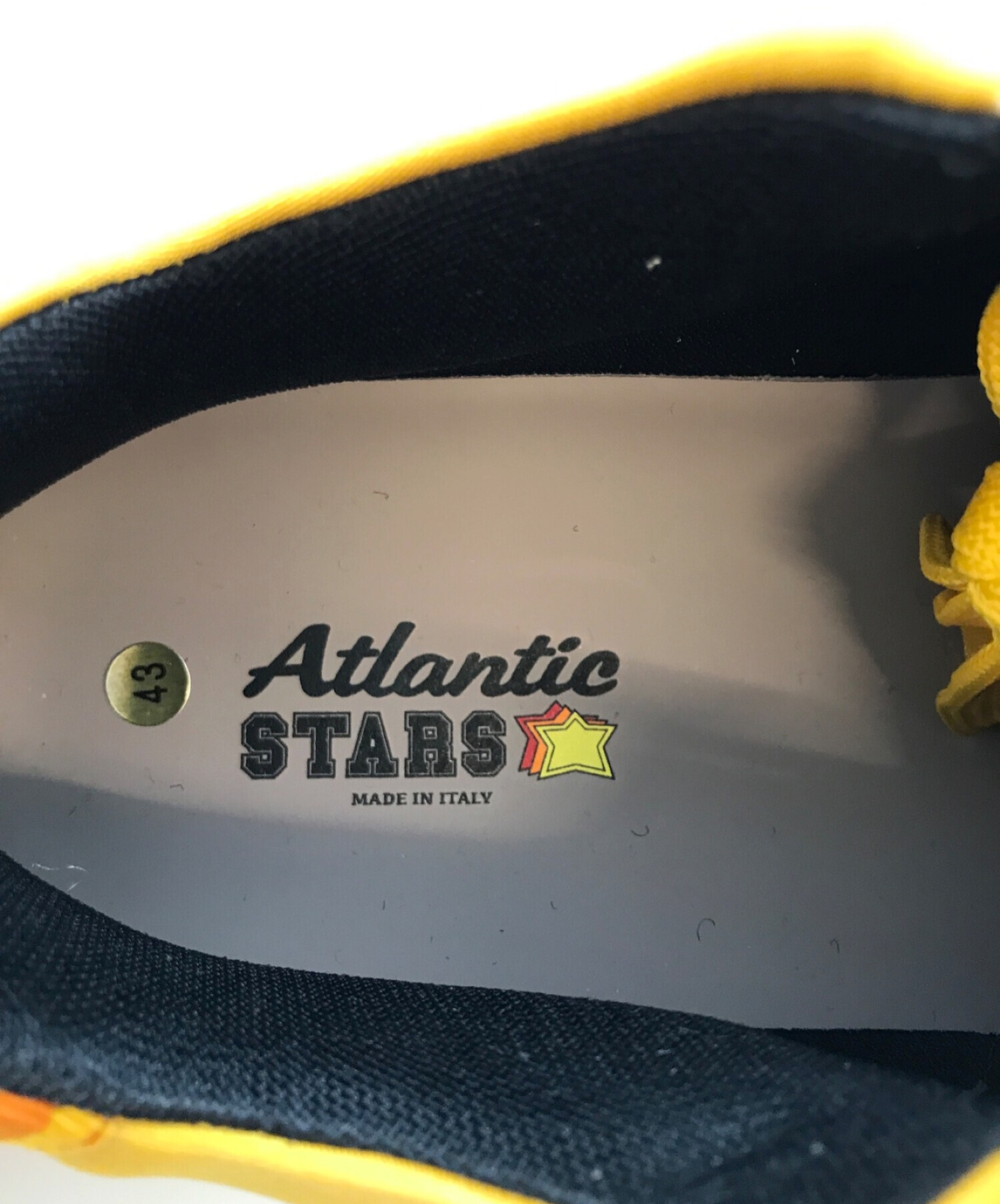 atlantic stars (アトランティックスターズ) スニーカー/ロ－カットスニーカー/スウェードスニーカー/スエードスニーカー/レースアップ  シューズ グレー×イエロー サイズ:43