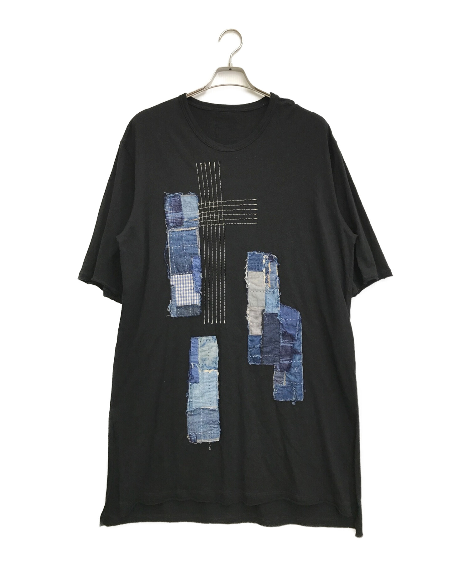 s'yte × KUON (サイト × クオン) ロングTシャツ ブラック×インディゴ サイズ:3