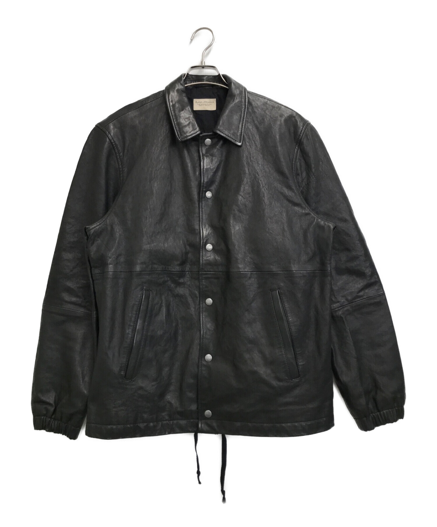 NUDIE JEANS (ヌーディー・ジーンズ) COACH LEATHER JACKET ブラック サイズ:L