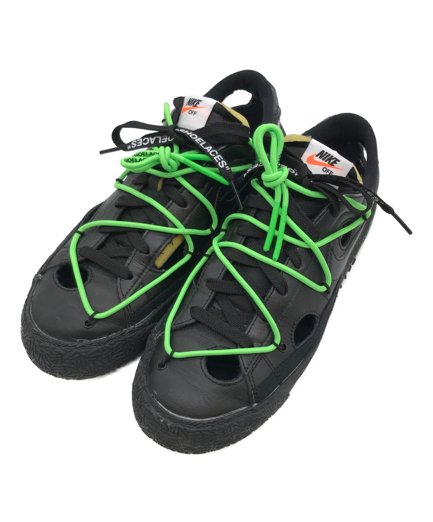 NIKE×OFF WHITE (ナイキ×オフホワイト) BLAZER LOW 77 Black and Electro Gr サイズ:27.5cm