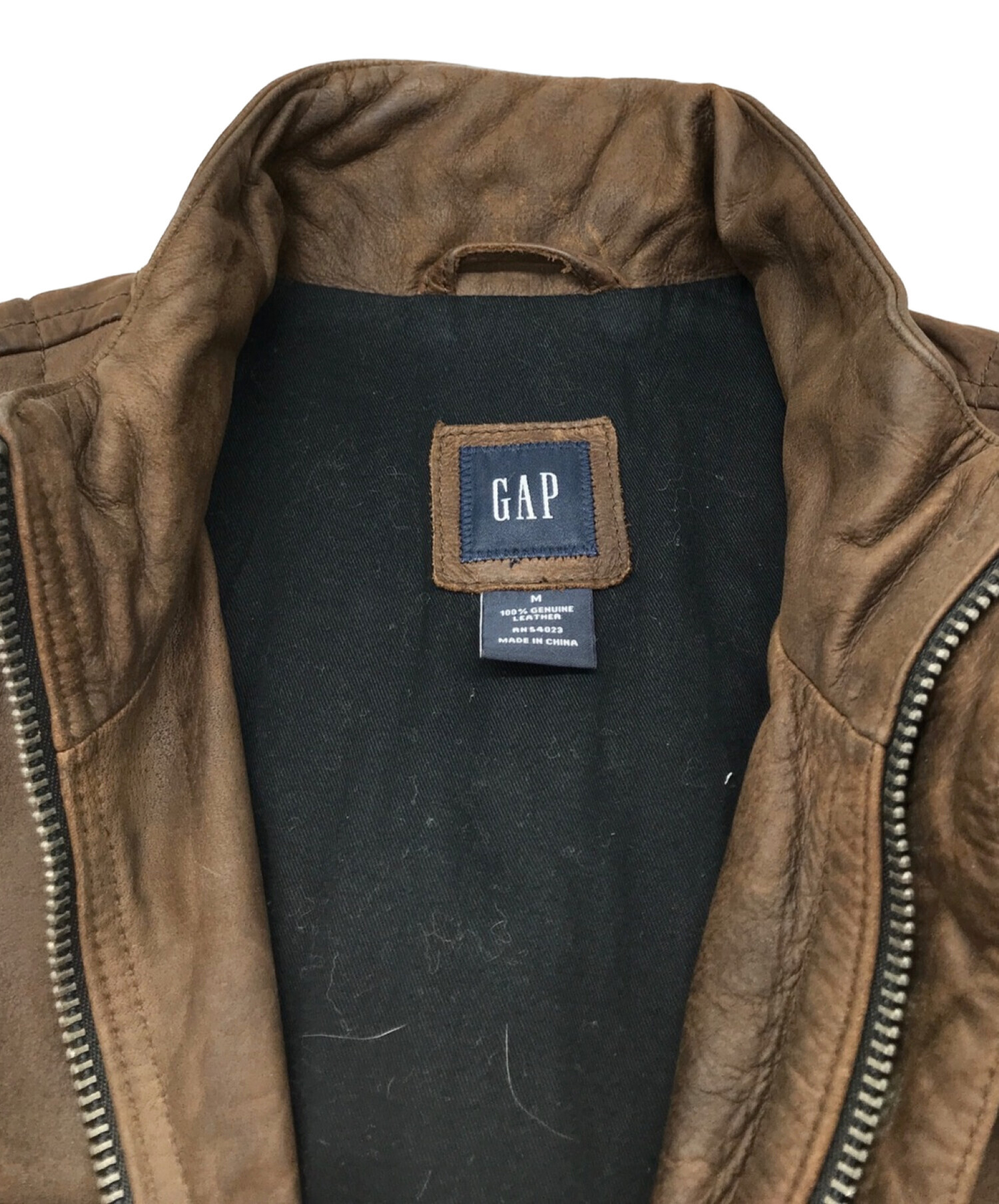 中古・古着通販】GAP (ギャップ) レザージャケット ブラウン サイズ:M