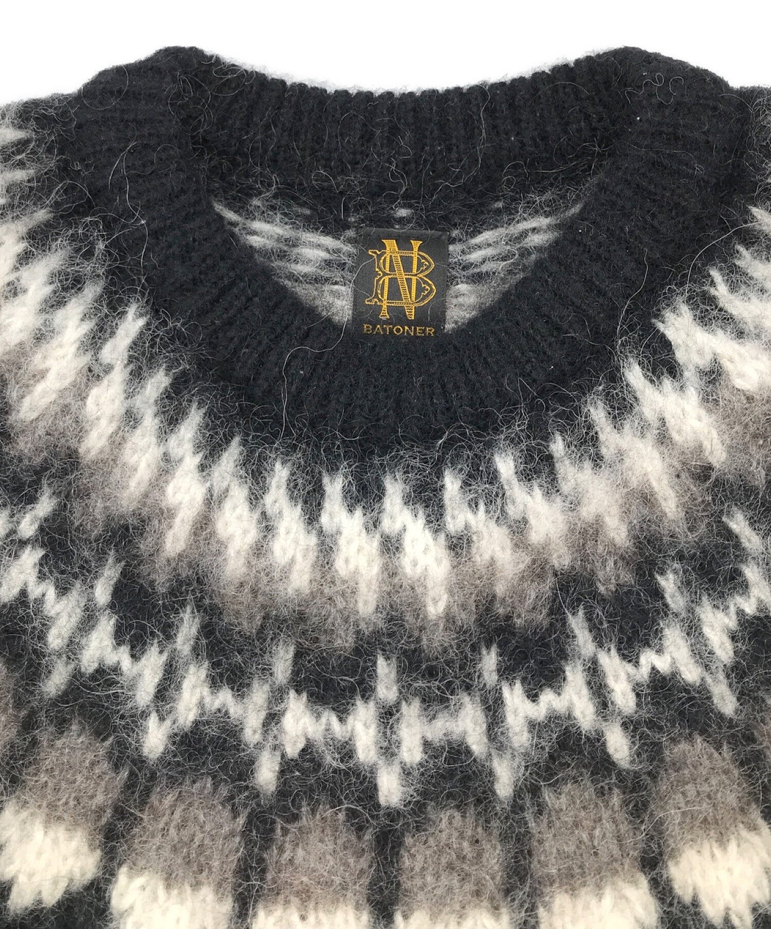 中古・古着通販】BATONER (バトナー) MOHAIR NORDIC CREW NECK