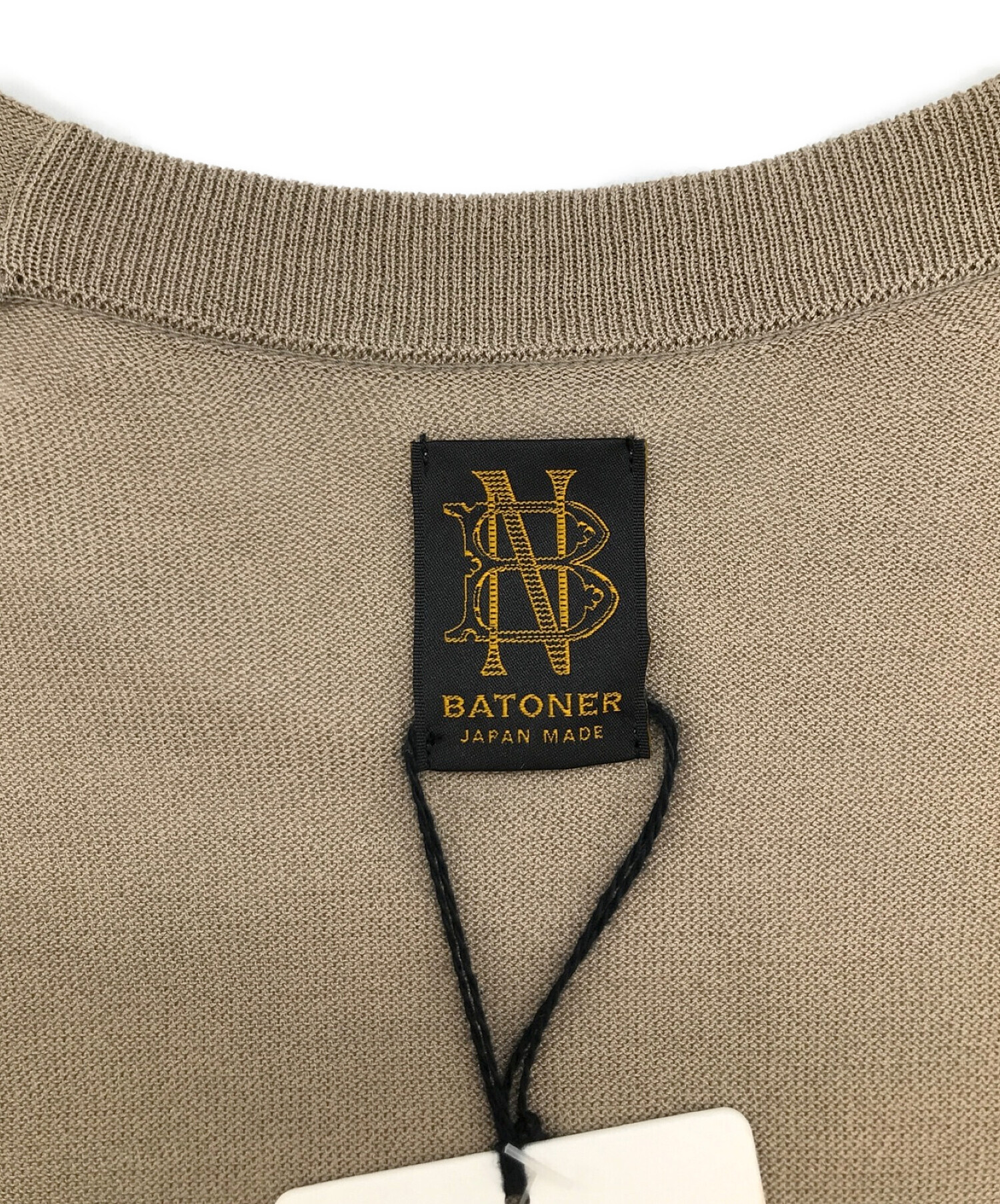 BATONER (バトナー) シルクブレンドロングカーディガン ベージュ サイズ:1 未使用品