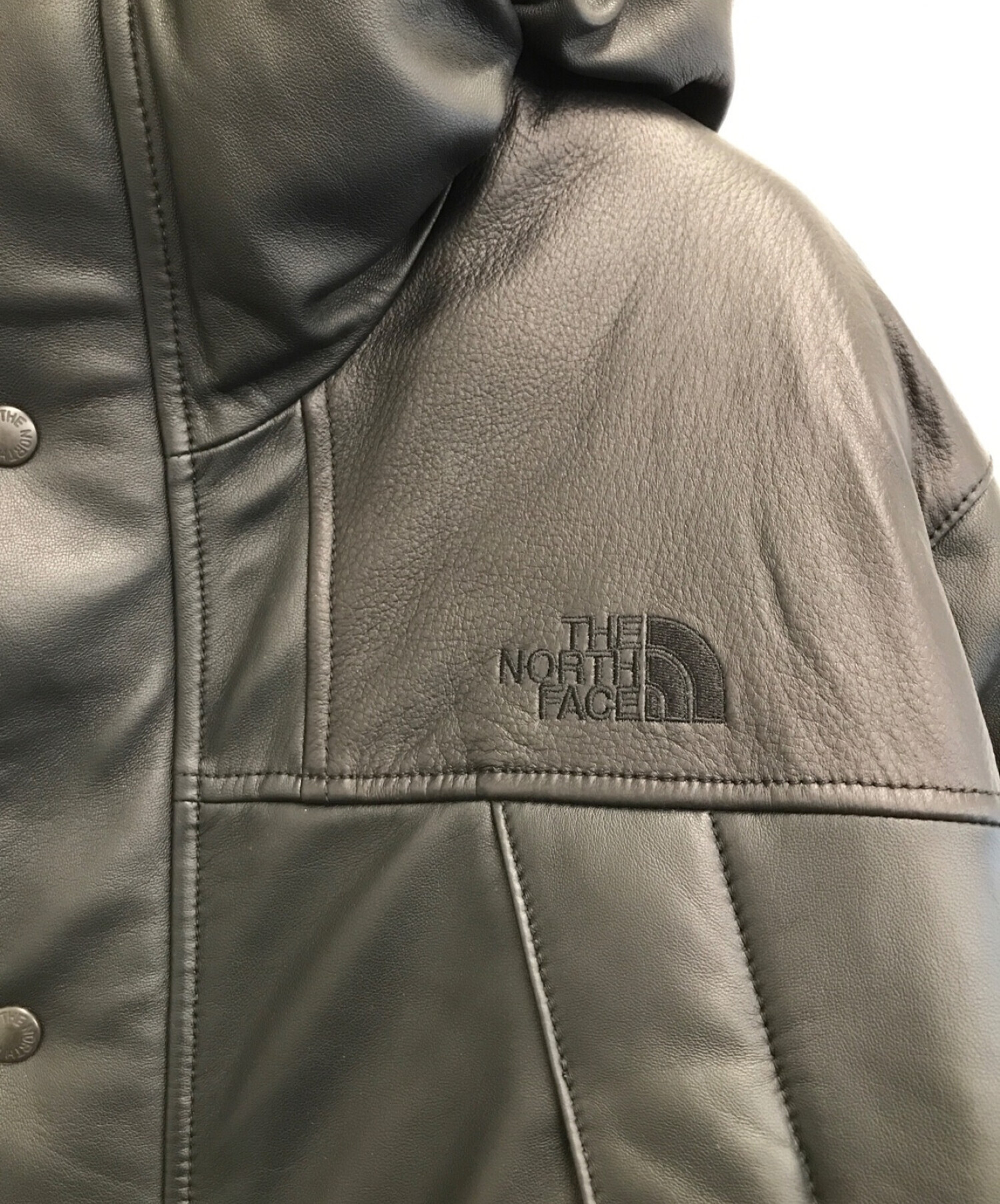 The north face purple label outlet mountain down leather jacket