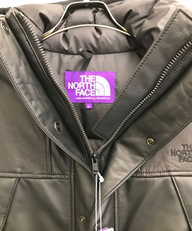 THE NORTHFACE PURPLELABEL (ザ・ノースフェイス パープルレーベル) Mountain Down Leather Jacket  ブラック サイズ:L 未使用品