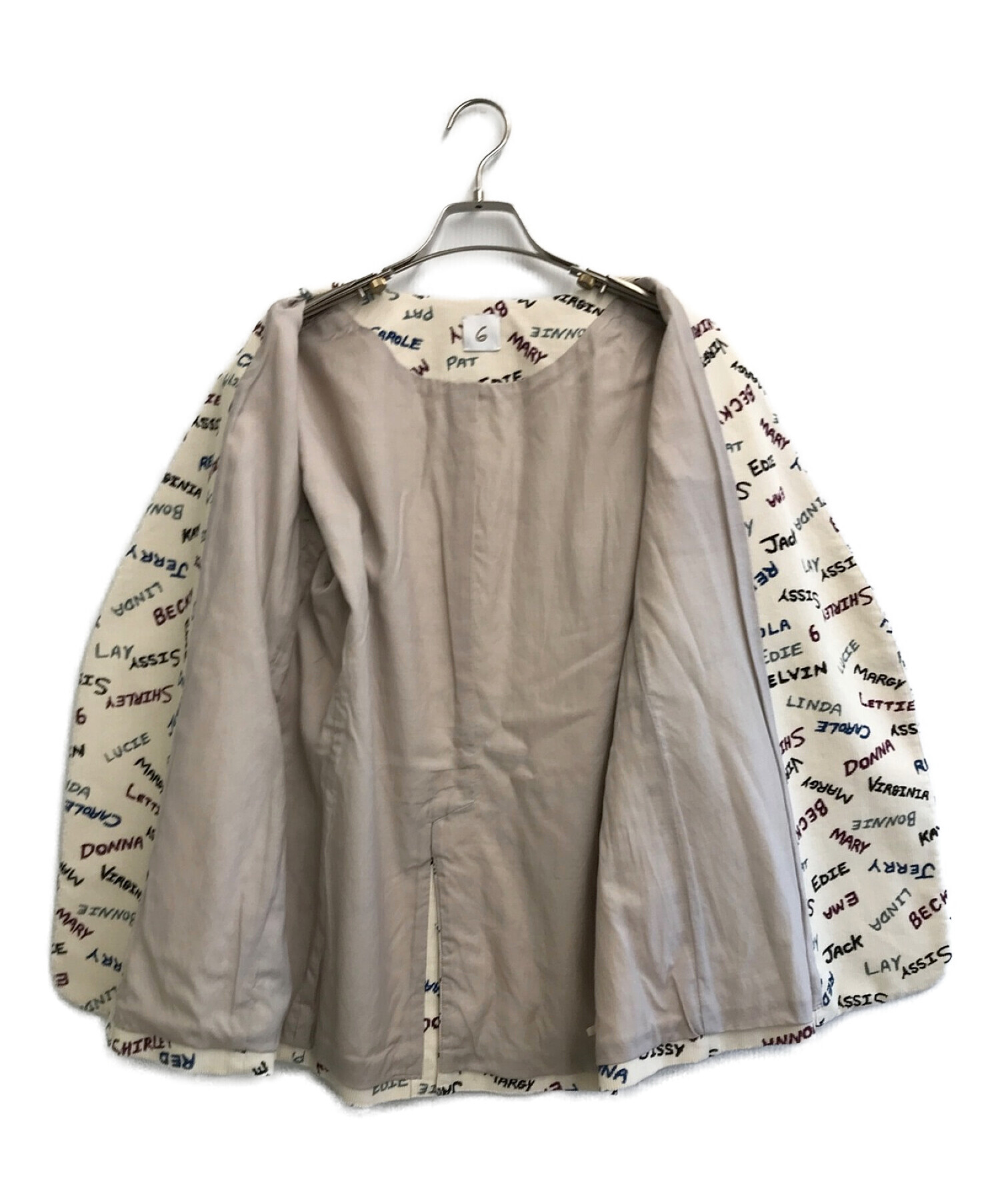 6(ROKU) BEAUTY&YOUTH (ロク ビューティーアンドユース) CORDUROY NAME JACKET アイボリー サイズ:36