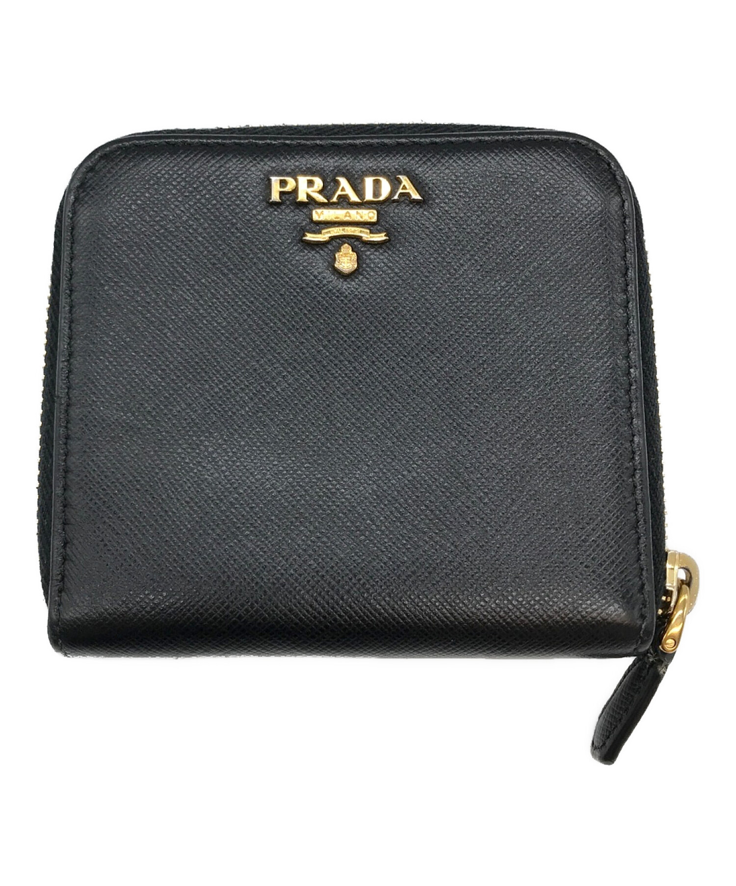 未使用に近い】PRADA プラダ サフィアーノ メタル ラウンドファスナー