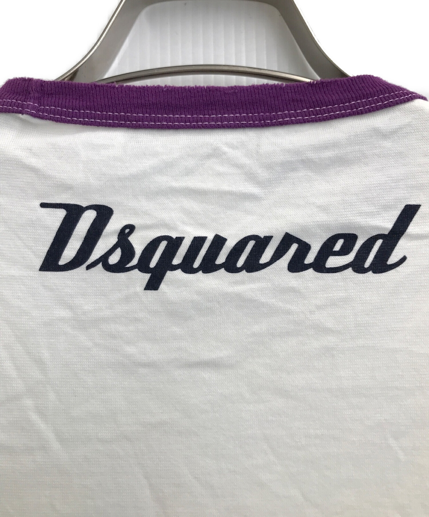 DSQUARED2 (ディースクエアード) リンガーTシャツ ホワイト サイズ:L