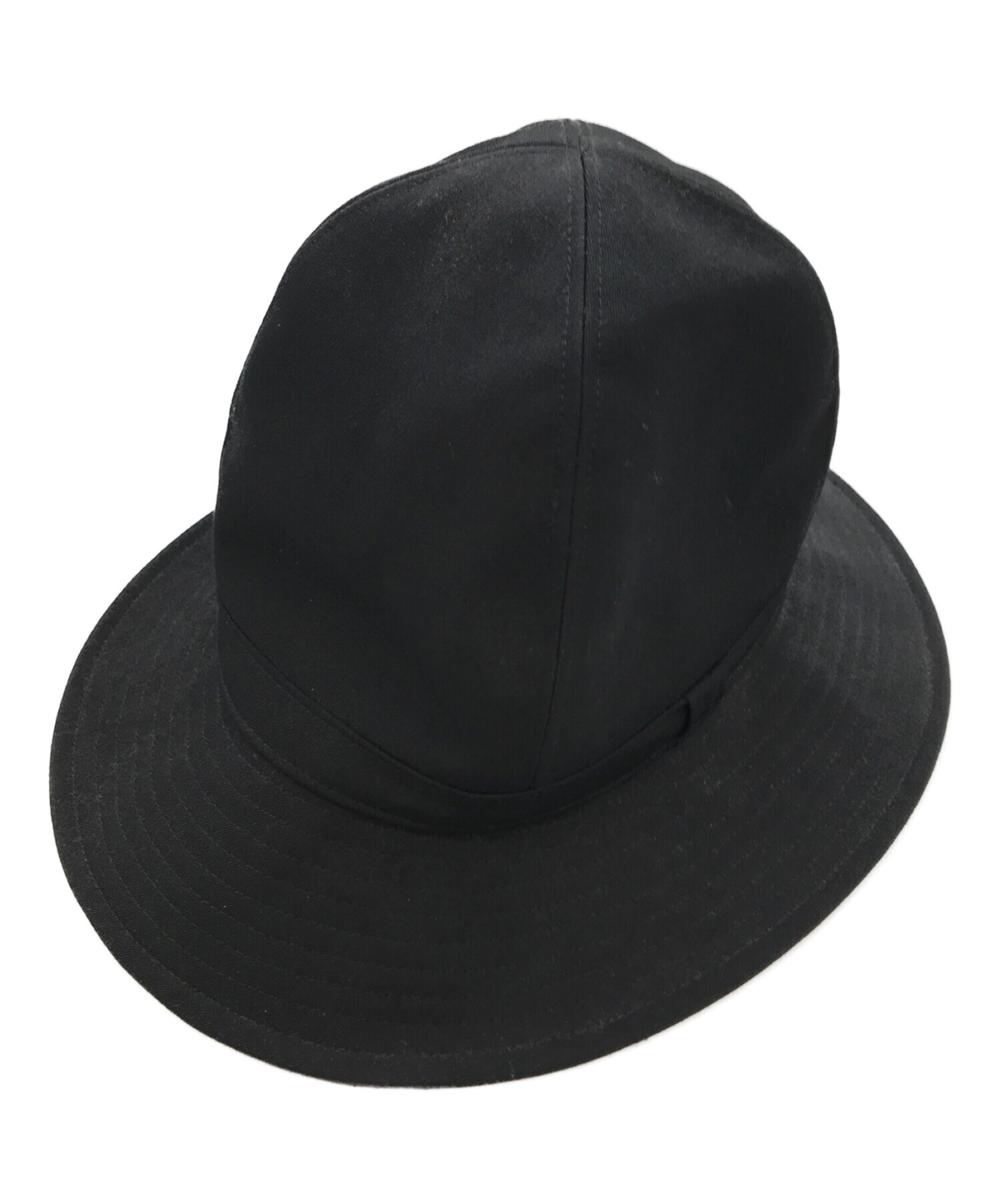 中古・古着通販】YOHJI YAMAMOTO (ヨウジヤマモト) Wrinkled Gabardine Fedora hat ブラック  サイズ:2｜ブランド・古着通販 トレファク公式【TREFAC FASHION】スマホサイト