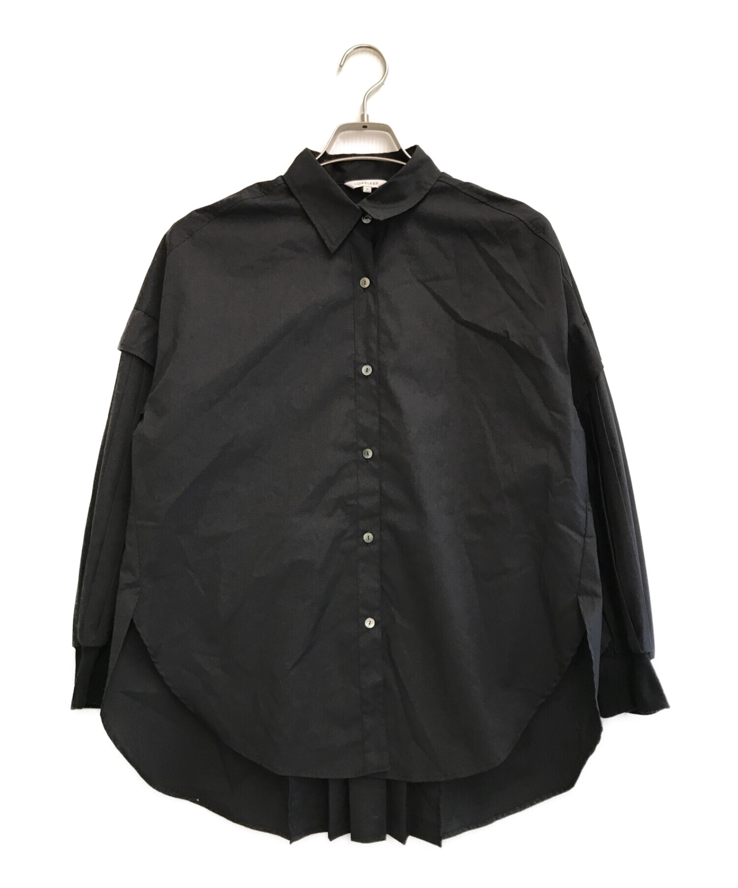 LOVELESS (ラブレス) スリーブプリーツシャツ ブラック サイズ:F