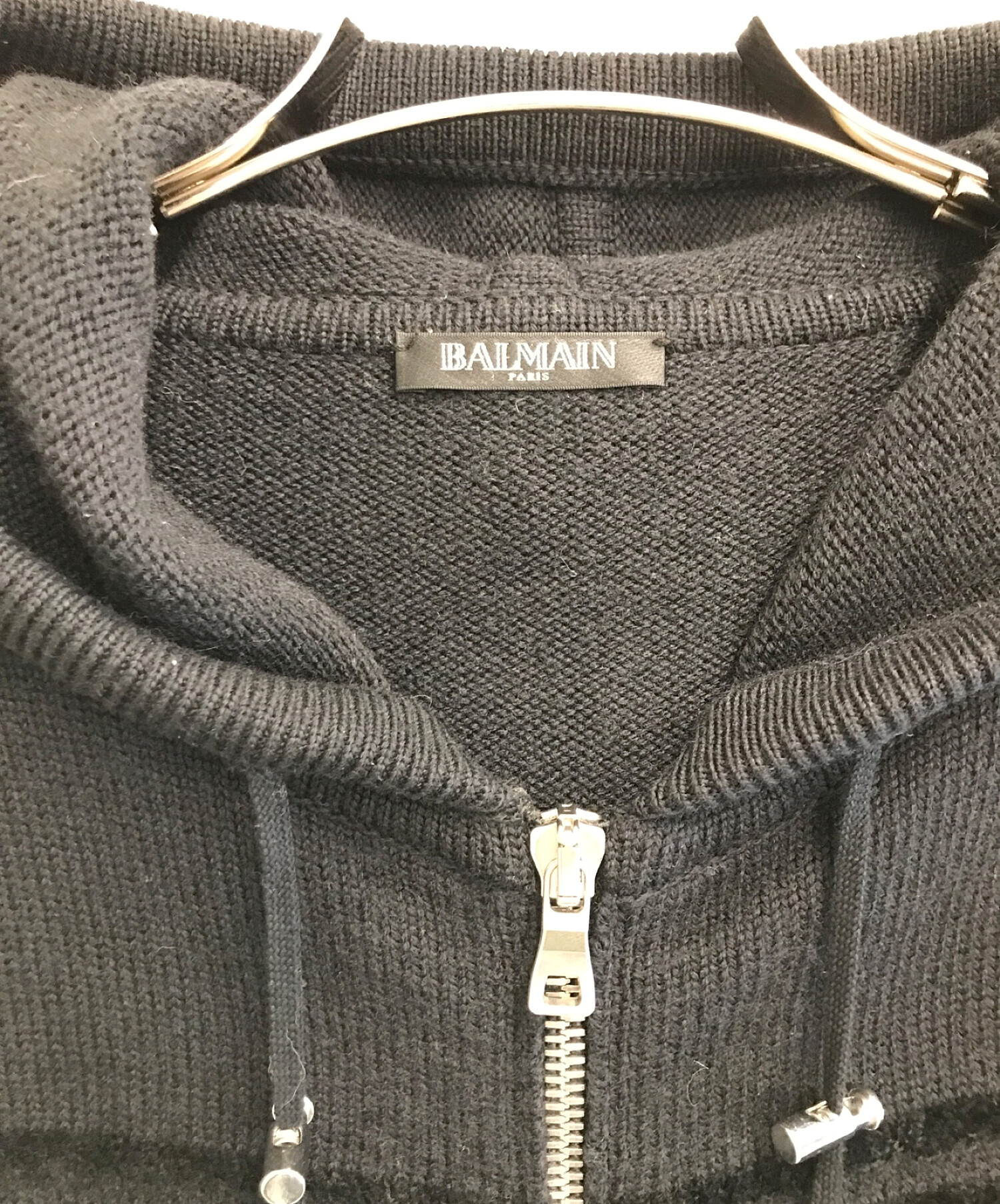 BALMAIN (バルマン) ニットパーカー ブラック サイズ:S