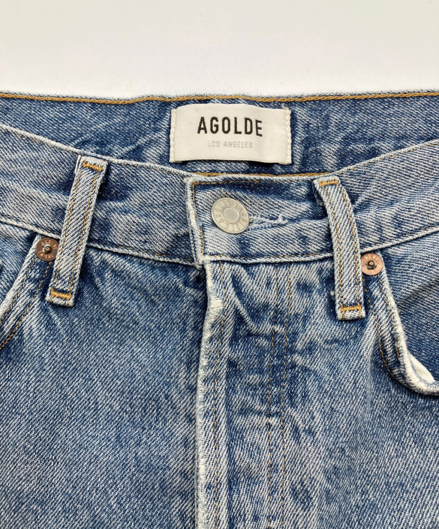 中古・古着通販】AGOLDE (エーゴールドイー) ダメージデニムパンツ