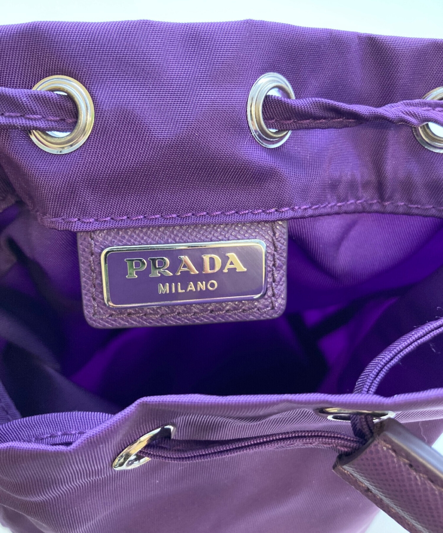 レア PRADA プラダ ハンドバッグ パープル 大容量 希少 美品