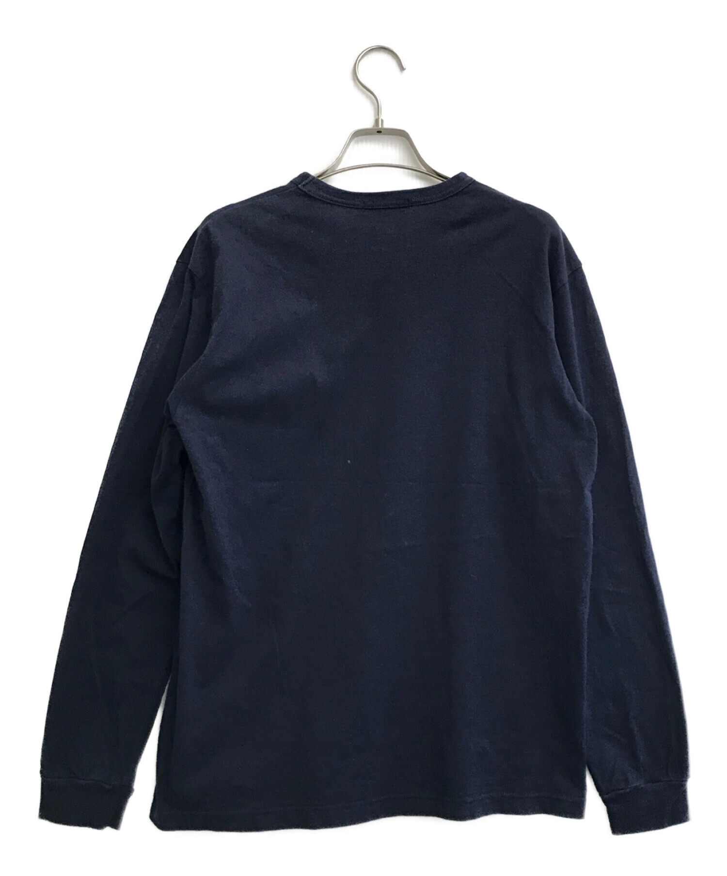 COMME des GARCONS HOMME (コムデギャルソン オム) ロゴプリントポケットTシャツ ネイビー サイズ:S