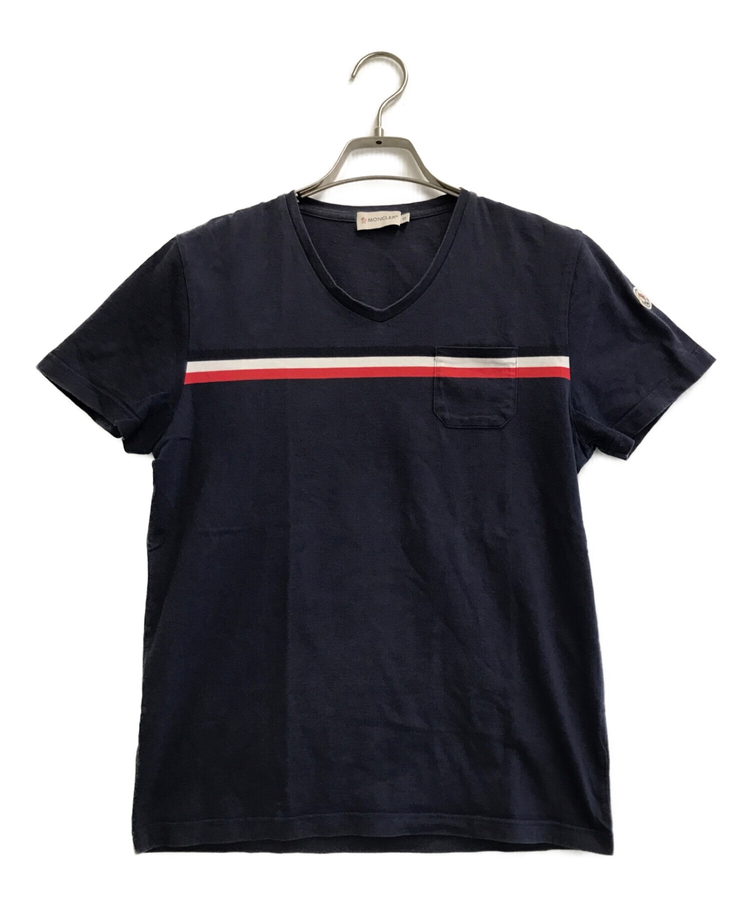 MONCLER (モンクレール) トリコロールラインTシャツ ネイビー サイズ:S