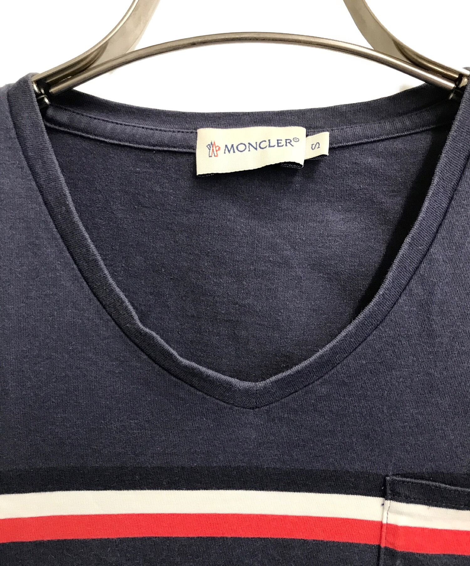 中古・古着通販】MONCLER (モンクレール) トリコロールラインTシャツ