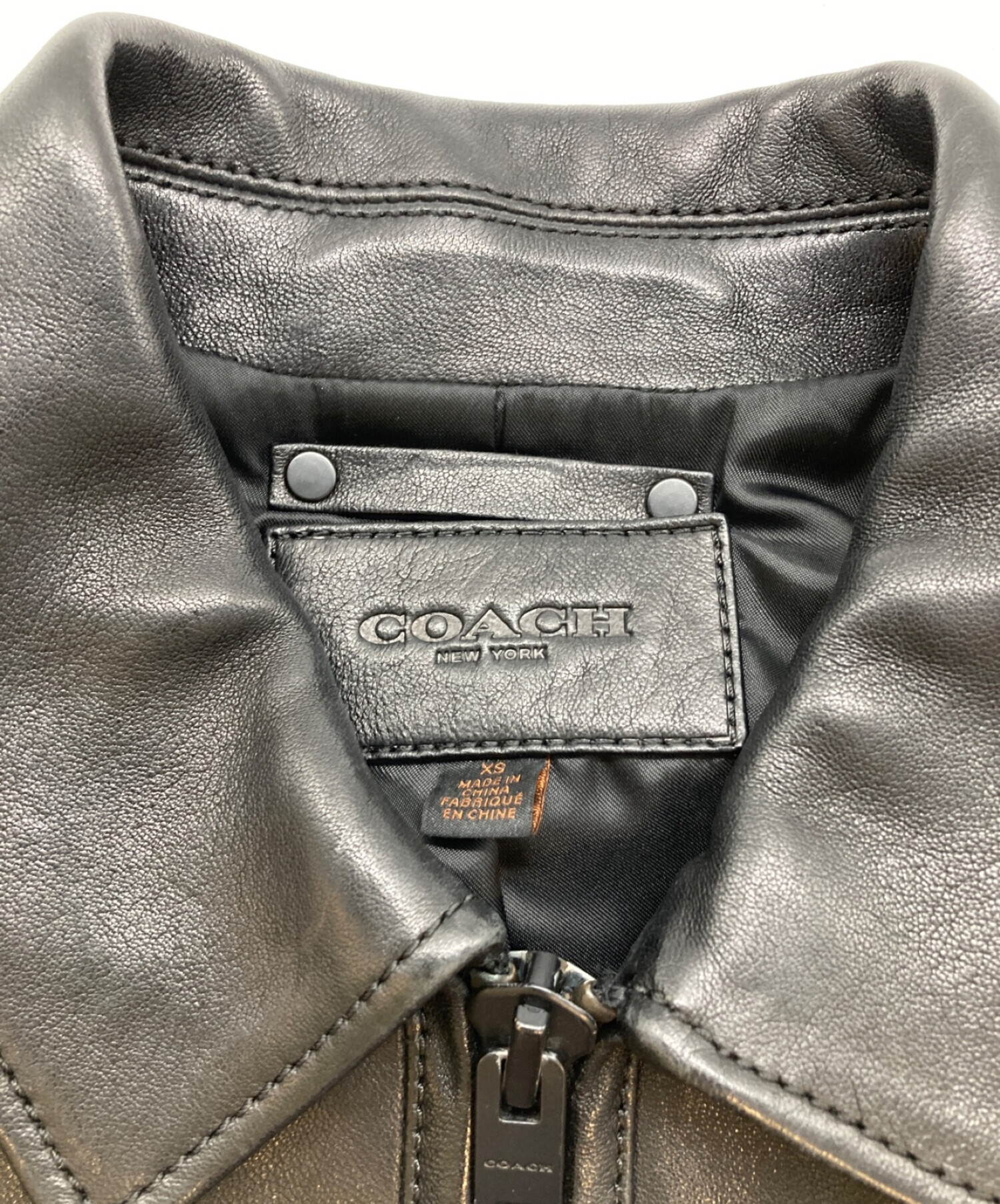 COACH (コーチ) 4ポケット シープレザージャケット ブラック サイズ:XS