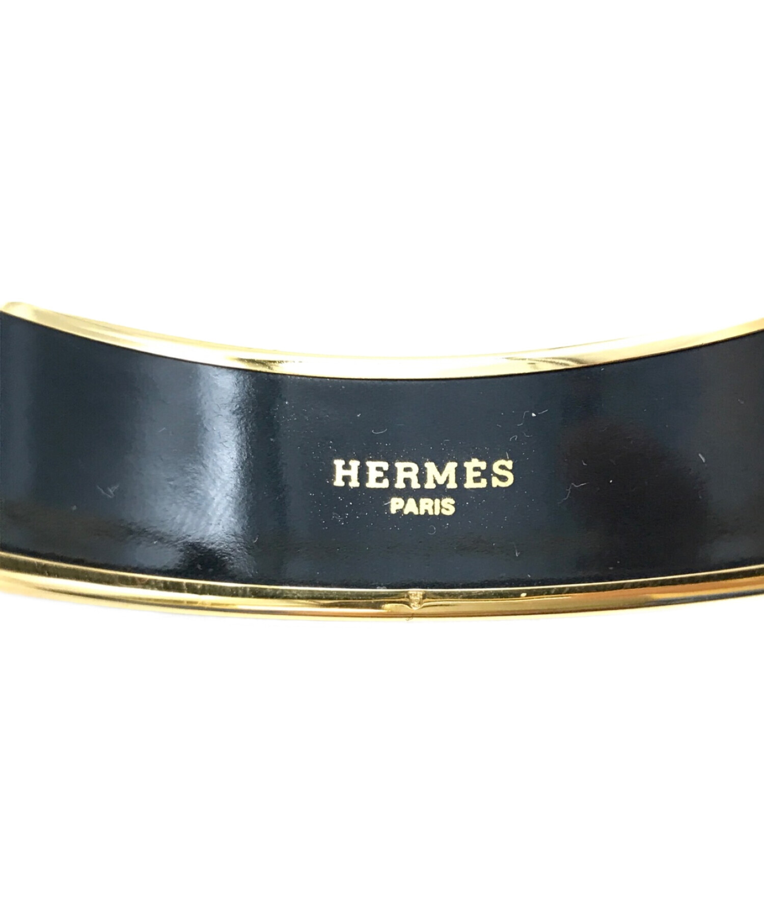 Hermes エマイユ GM BLACK×GOLDvintageaccesso - バングル/リストバンド