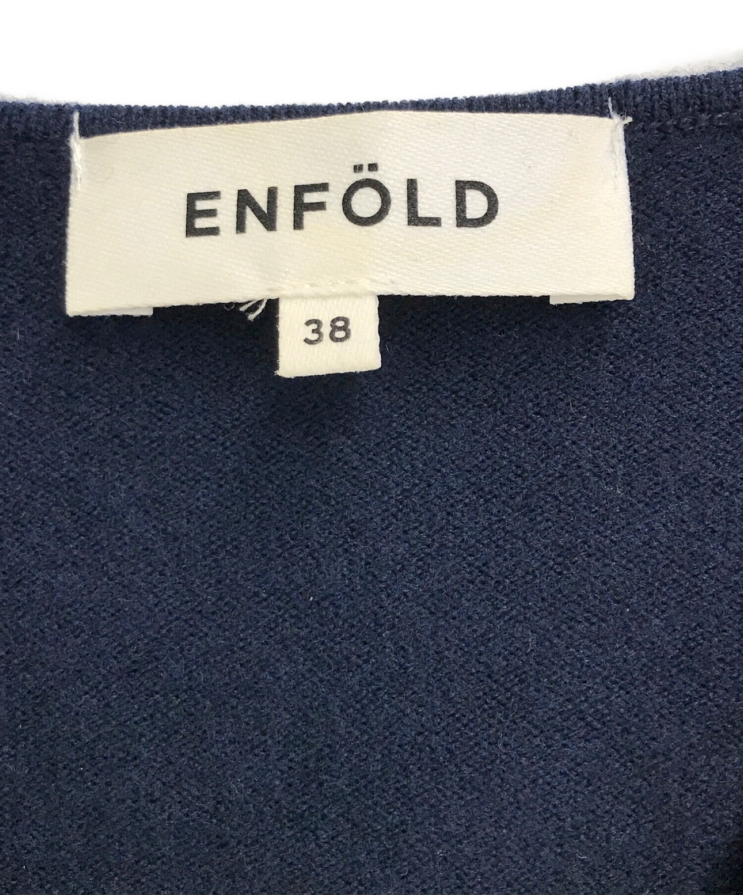 ENFOLD (エンフォルド) ミドルウールVネックプルオーバー ネイビー サイズ:38
