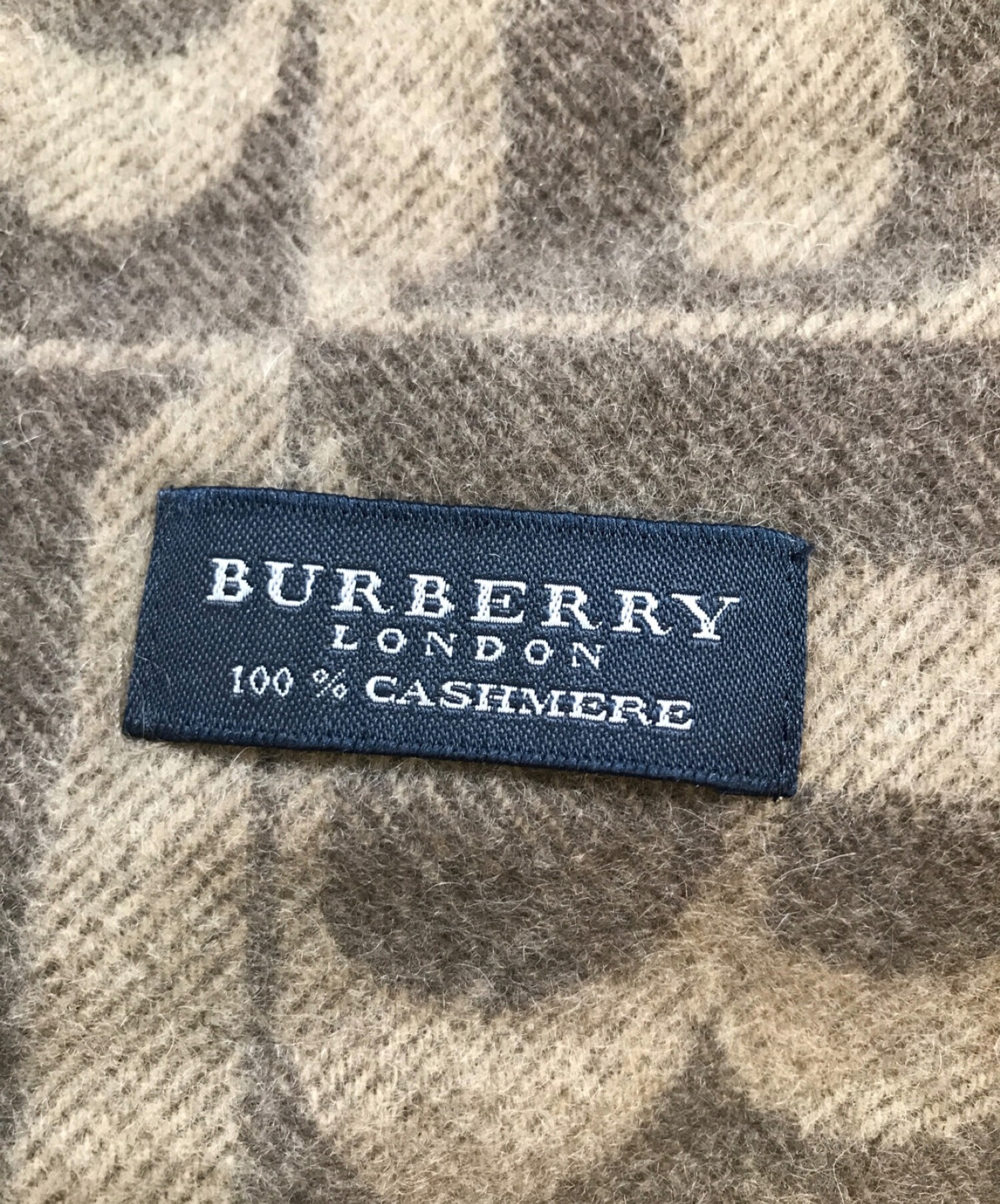 BURBERRY LONDON (バーバリー ロンドン) Bロゴカシミヤマフラー ブラウン