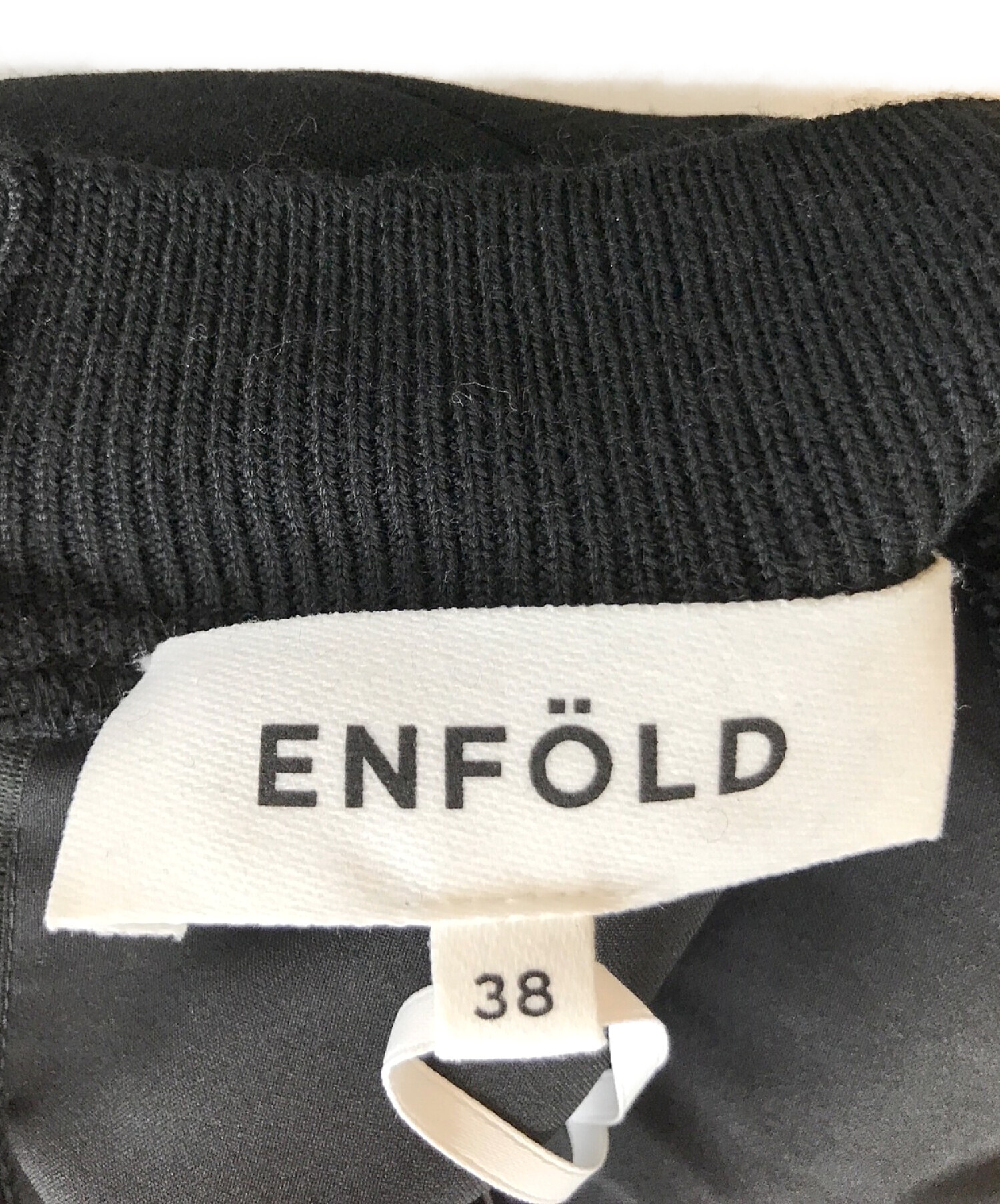 ENFOLD (エンフォルド) レイヤードニット　プルオーバー ブラック サイズ:38