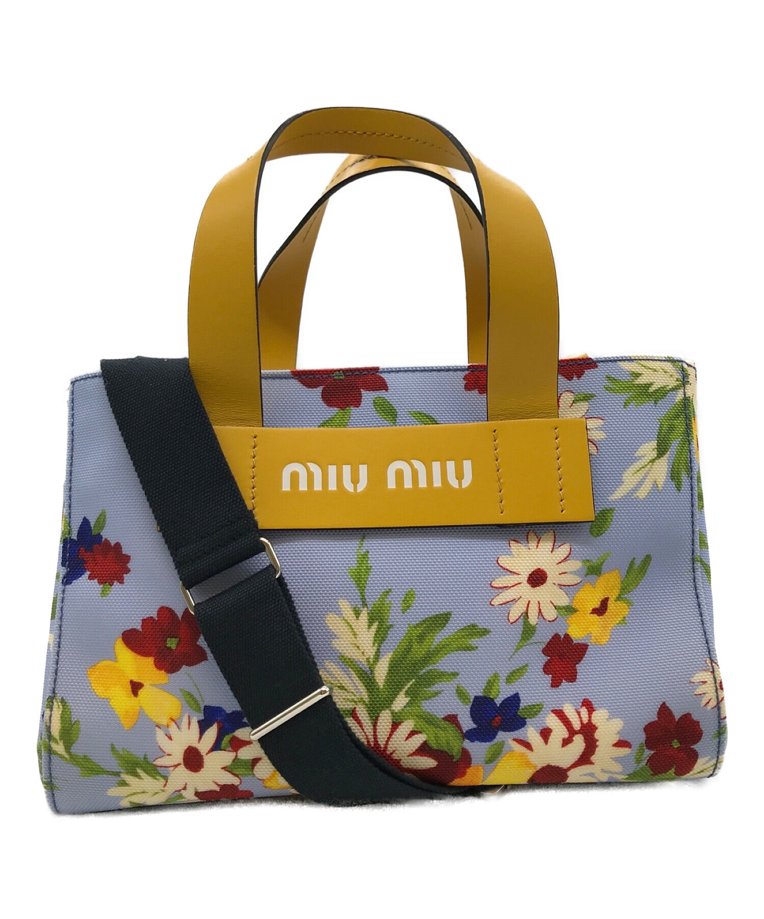 中古・古着通販】MIU MIU (ミュウミュウ) ハンドバッグ ブルー×イエロー サイズ:-｜ブランド・古着通販 トレファク公式【TREFAC  FASHION】スマホサイト