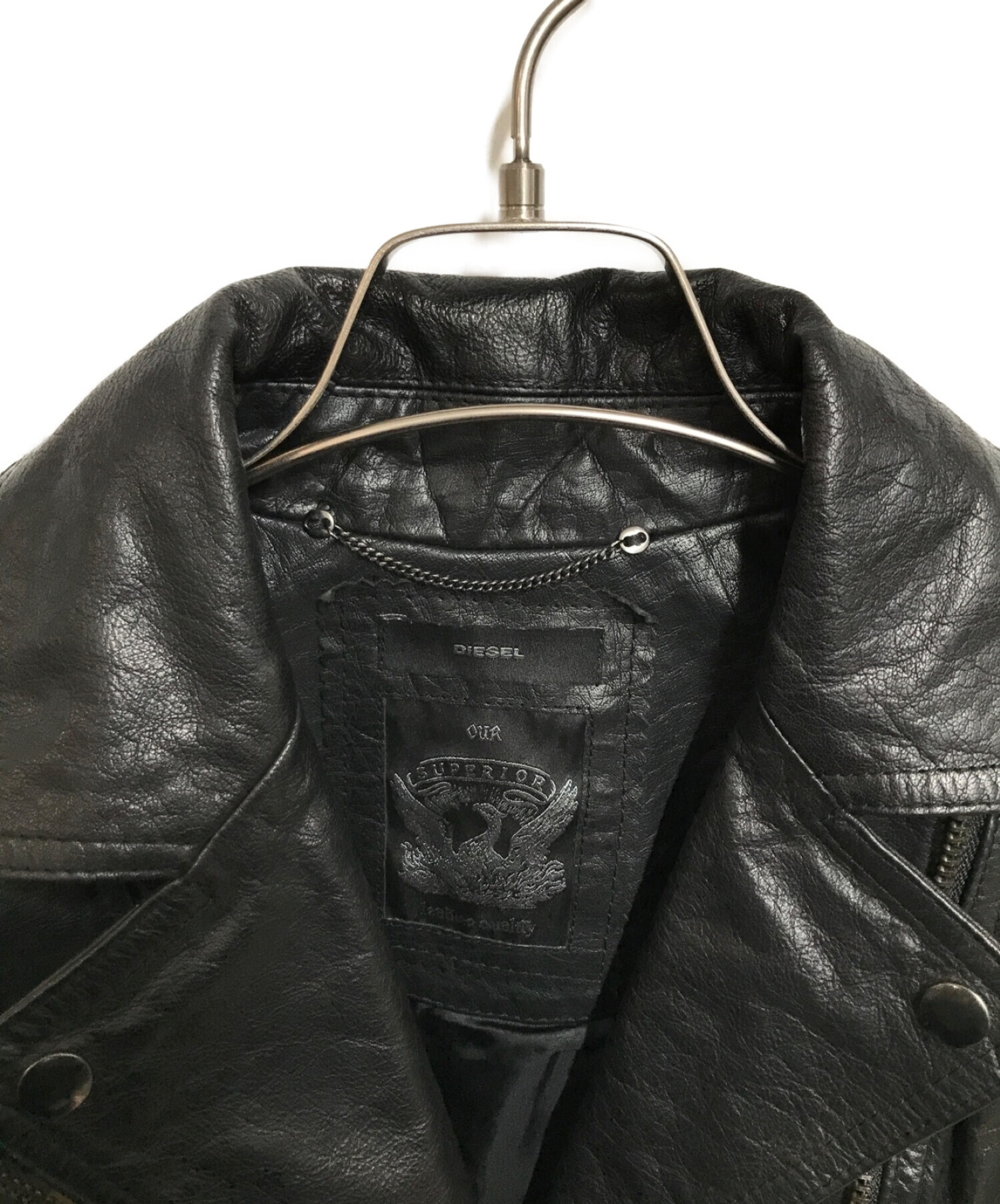 中古・古着通販】DIESEL (ディーゼル) ライダースジャケット ブラック 