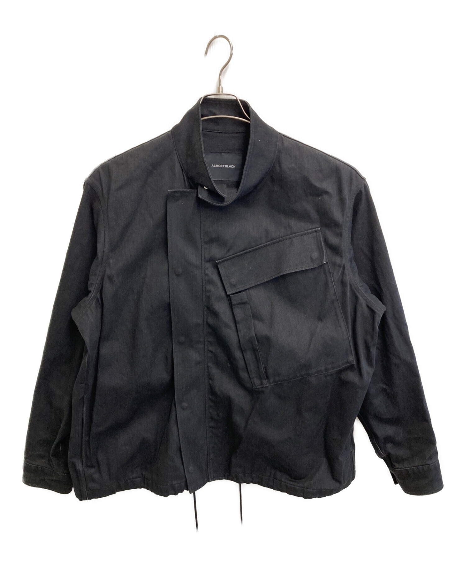 ALMOSTBLACK (オールモストブラック) WVN DENIM MLTRY BLOUSON ブラック サイズ:2