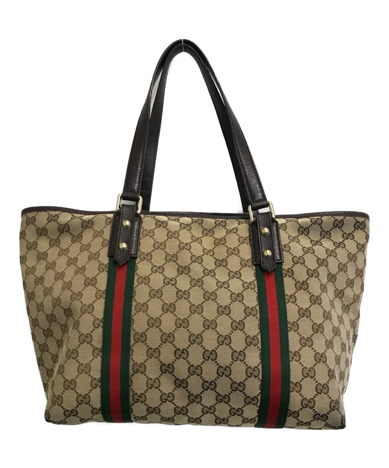 中古・古着通販】GUCCI (グッチ) GGキャンバストートバッグ ベージュ