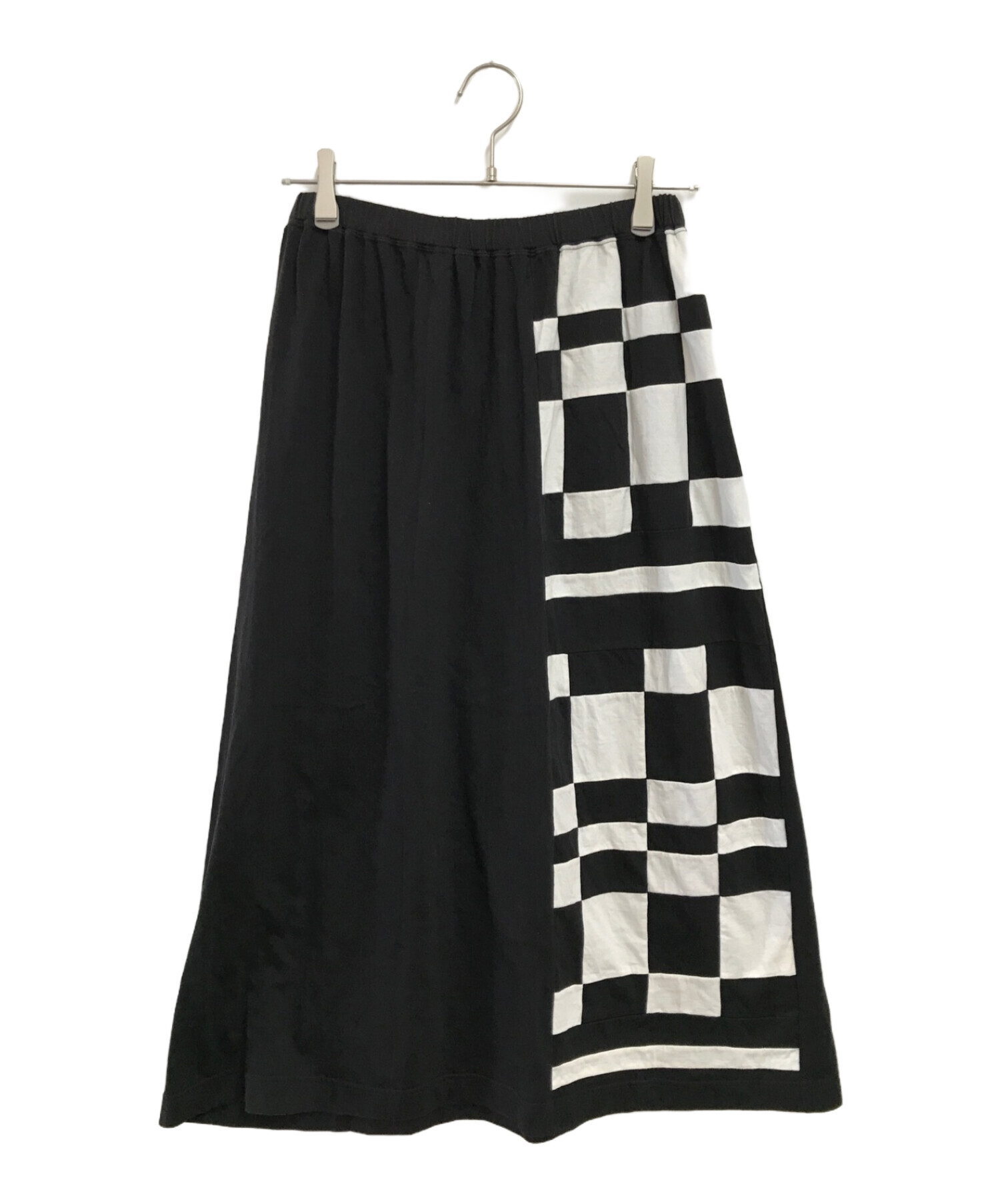 COMME des GARCONS (コムデギャルソン) チェック切替スカート ホワイト×ブラック サイズ:-