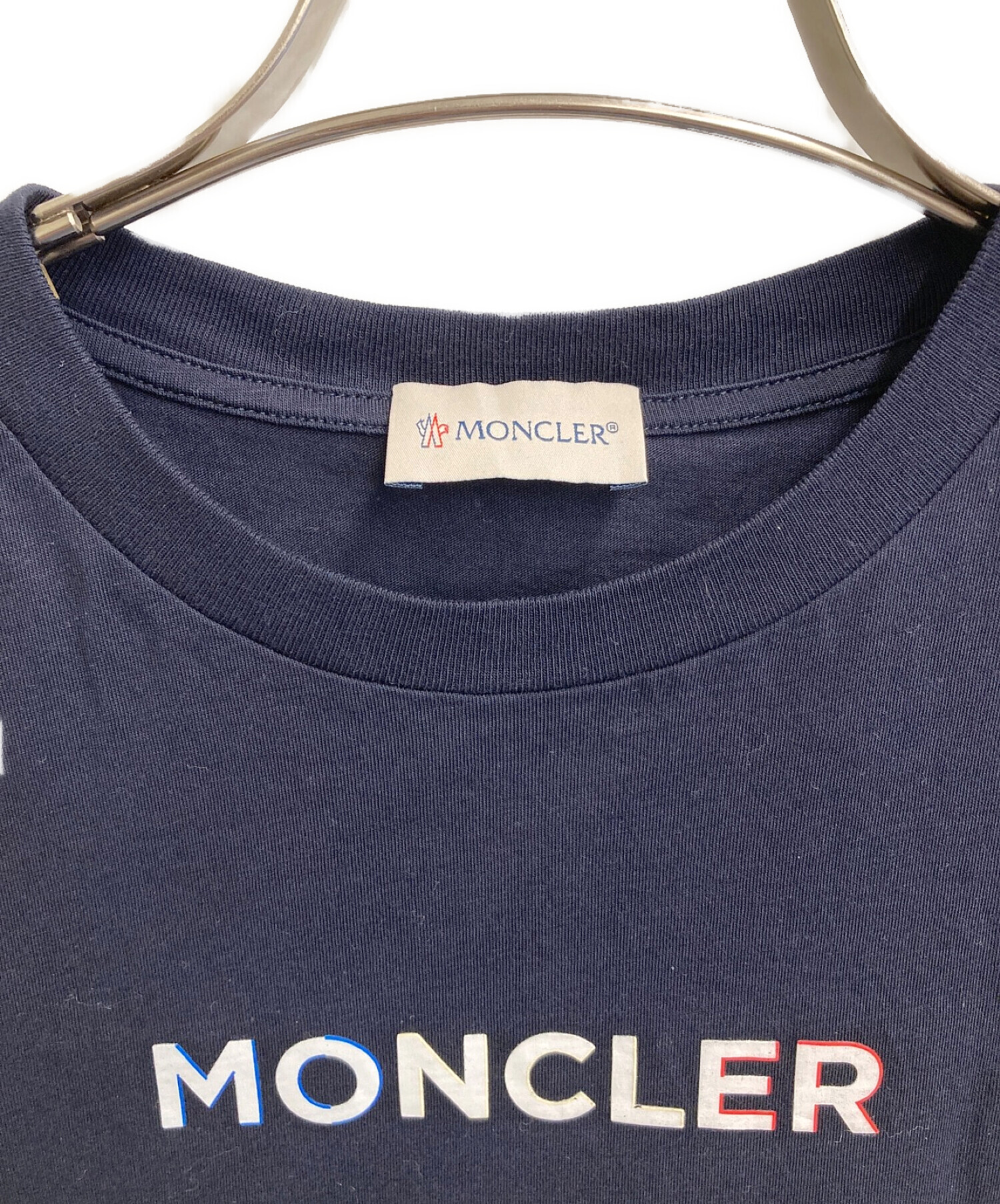MONCLER (モンクレール) ロゴプリントTシャツ ネイビー サイズ:14