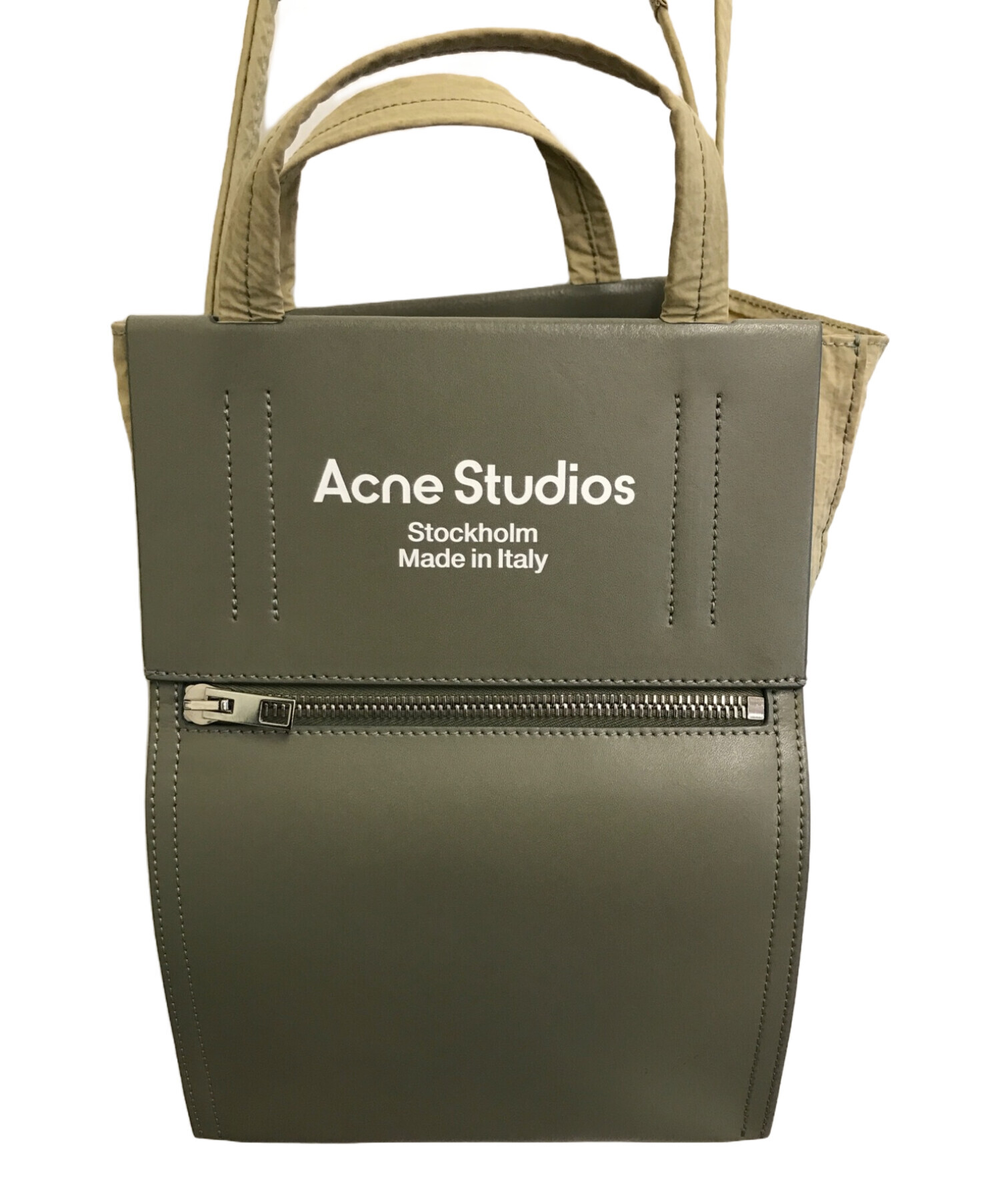 Acne studios (アクネストゥディオス) ペイパリーナイロントートバッグ カーキ サイズ:-