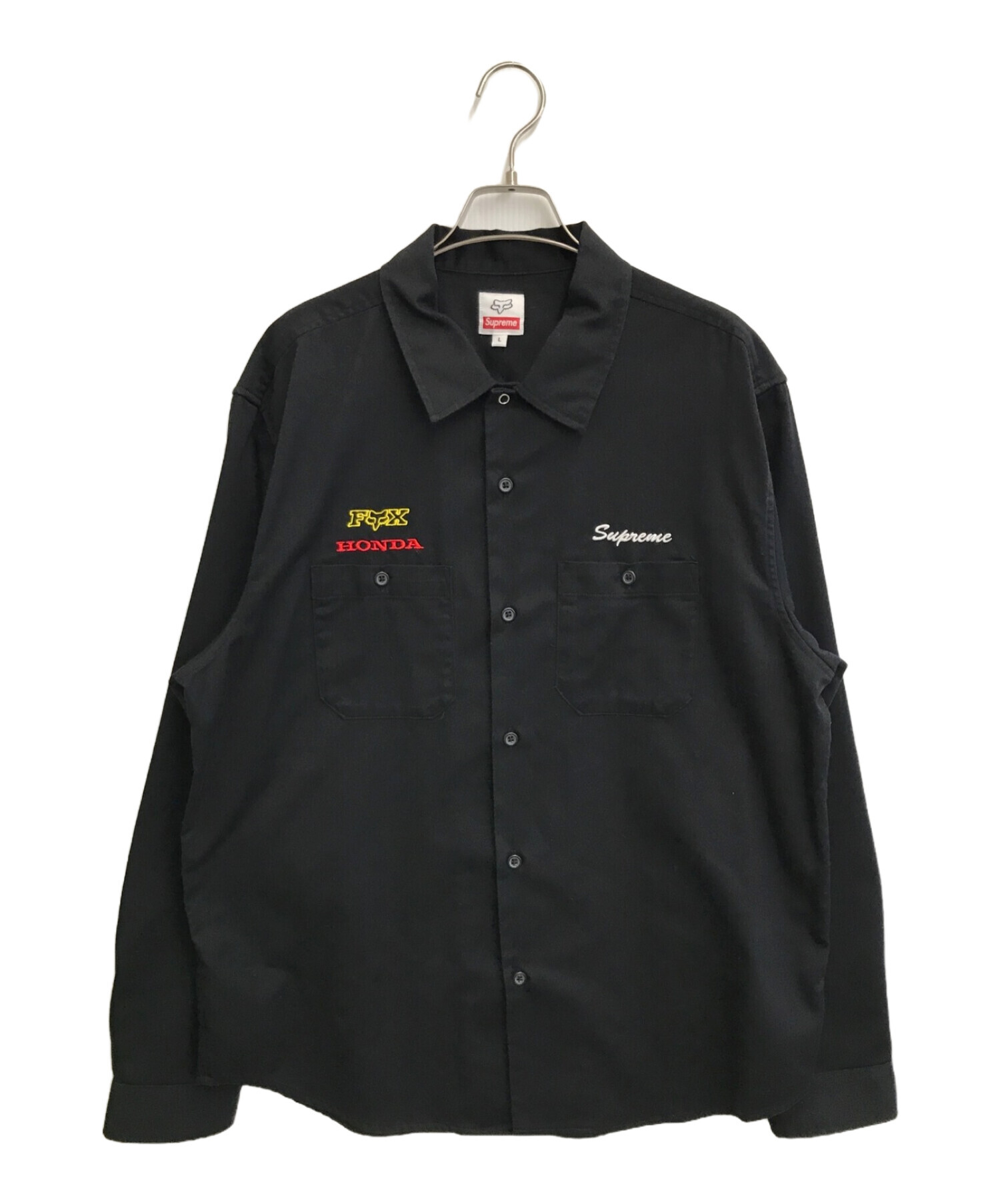 705cm袖丈SUPREME (シュプリーム) HONDA FOX レーシングワークシャツ ブラック サイズ:SIZE 35 6900円