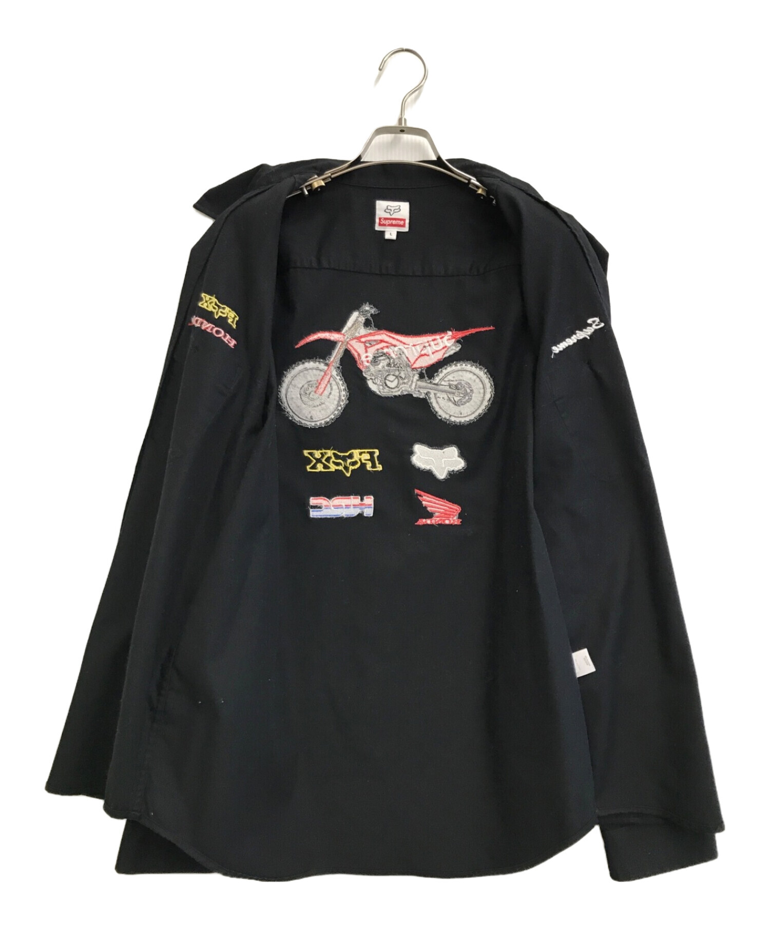 中古・古着通販】SUPREME (シュプリーム) HONDA FOX レーシングワークシャツ ブラック サイズ:SIZE 35｜ブランド・古着通販  トレファク公式【TREFAC FASHION】スマホサイト