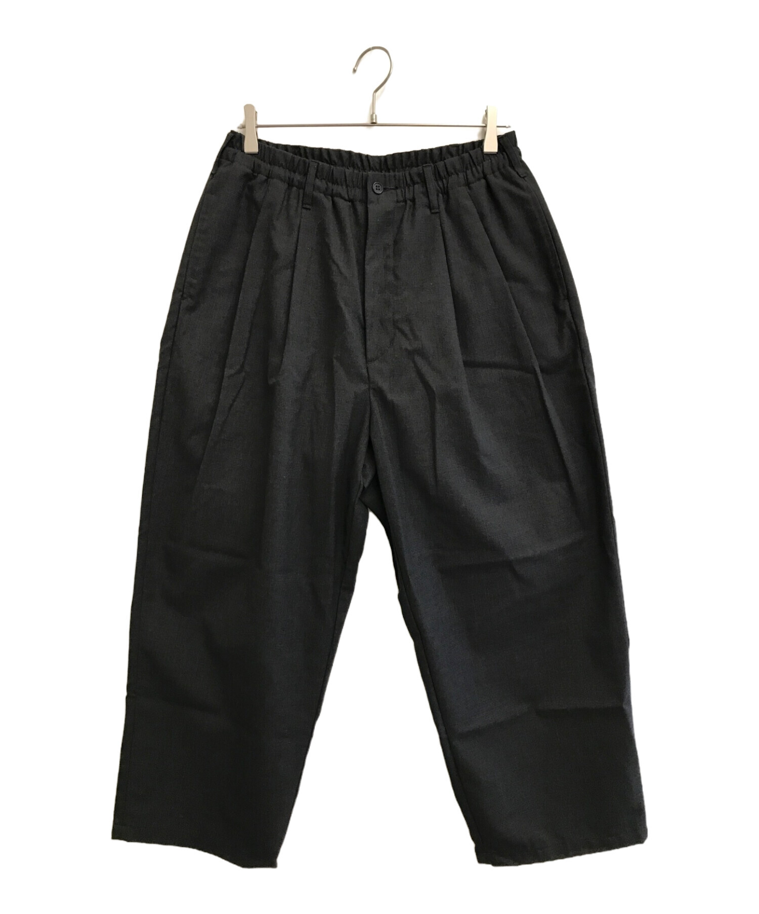 COOTIE PRODUCTIONS (クーティープロダクツ) Glen Check T/W 2 Tuck Easy Ankle Pants  ダークグレー サイズ:SIZE M