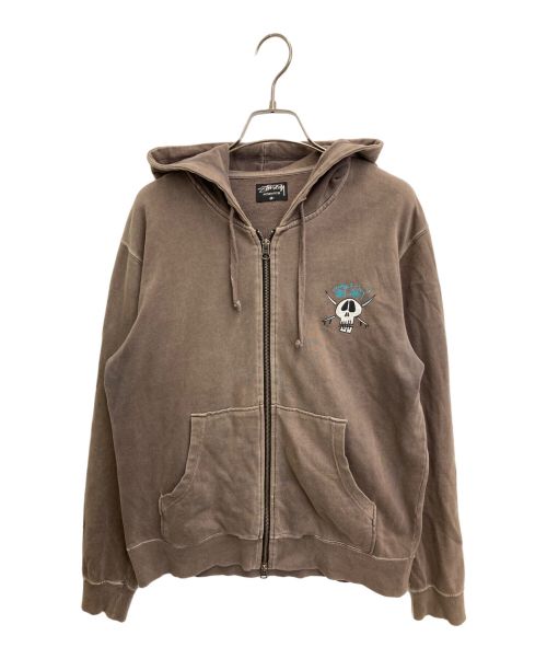 【中古・古着通販】stussy (ステューシー) スカルプリントジップパーカー ブラウン サイズ:M｜ブランド・古着通販 トレファク公式【TREFAC  FASHION】スマホサイト