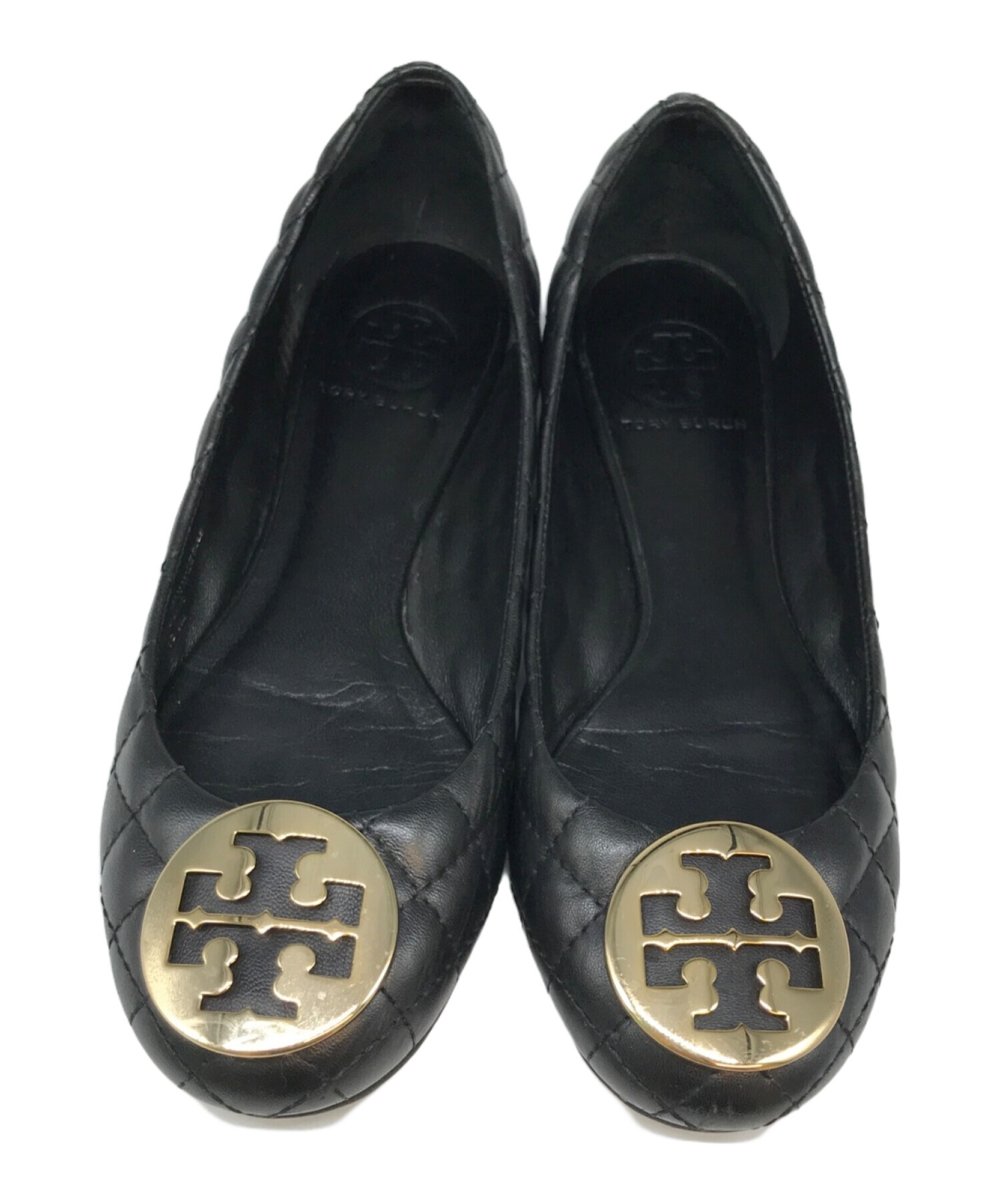 TORY BURCH (トリーバーチ) レザーキルティングパンプス ブラック サイズ:SIZE 7M