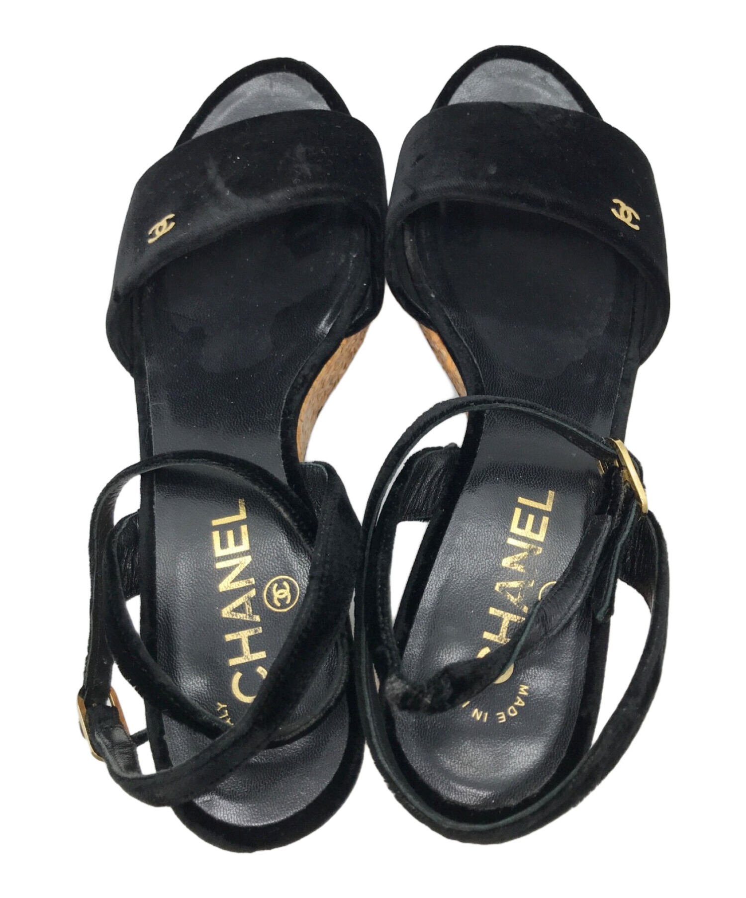 中古・古着通販】CHANEL (シャネル) プラットフォームサンダル ブラック サイズ:SIZE 38 1/2｜ブランド・古着通販  トレファク公式【TREFAC FASHION】スマホサイト